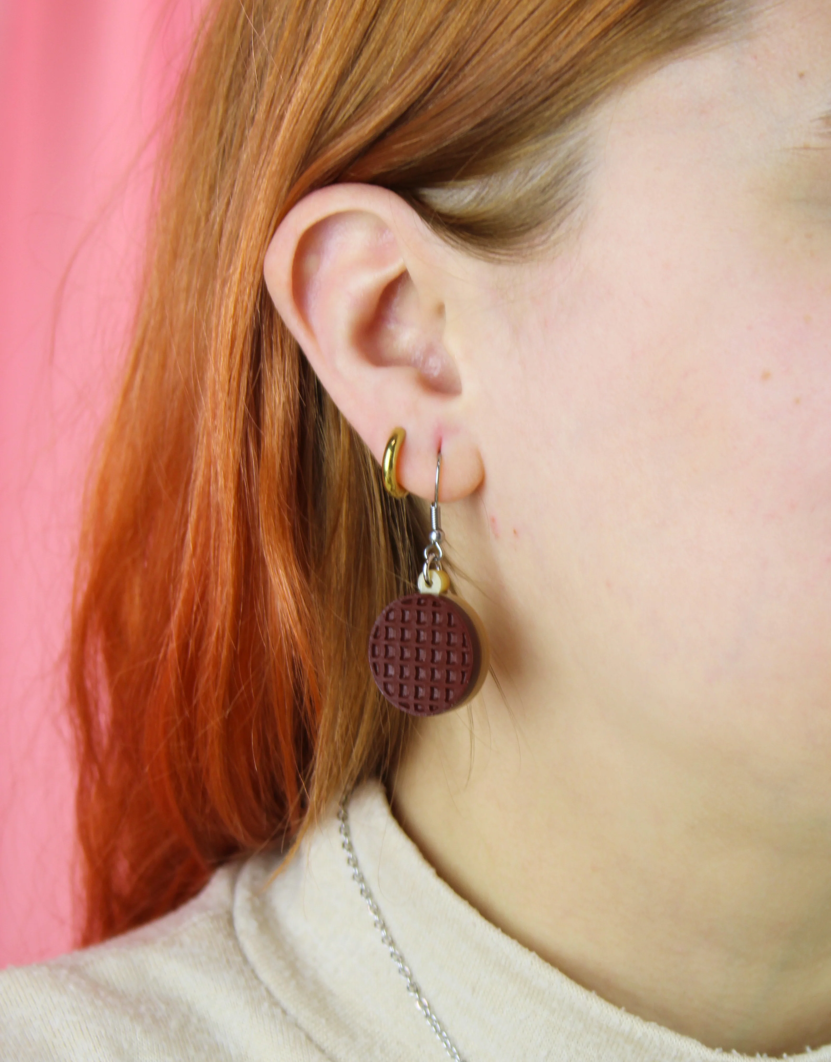 Chocolate Digestive Biscuit Earrings - Image 2