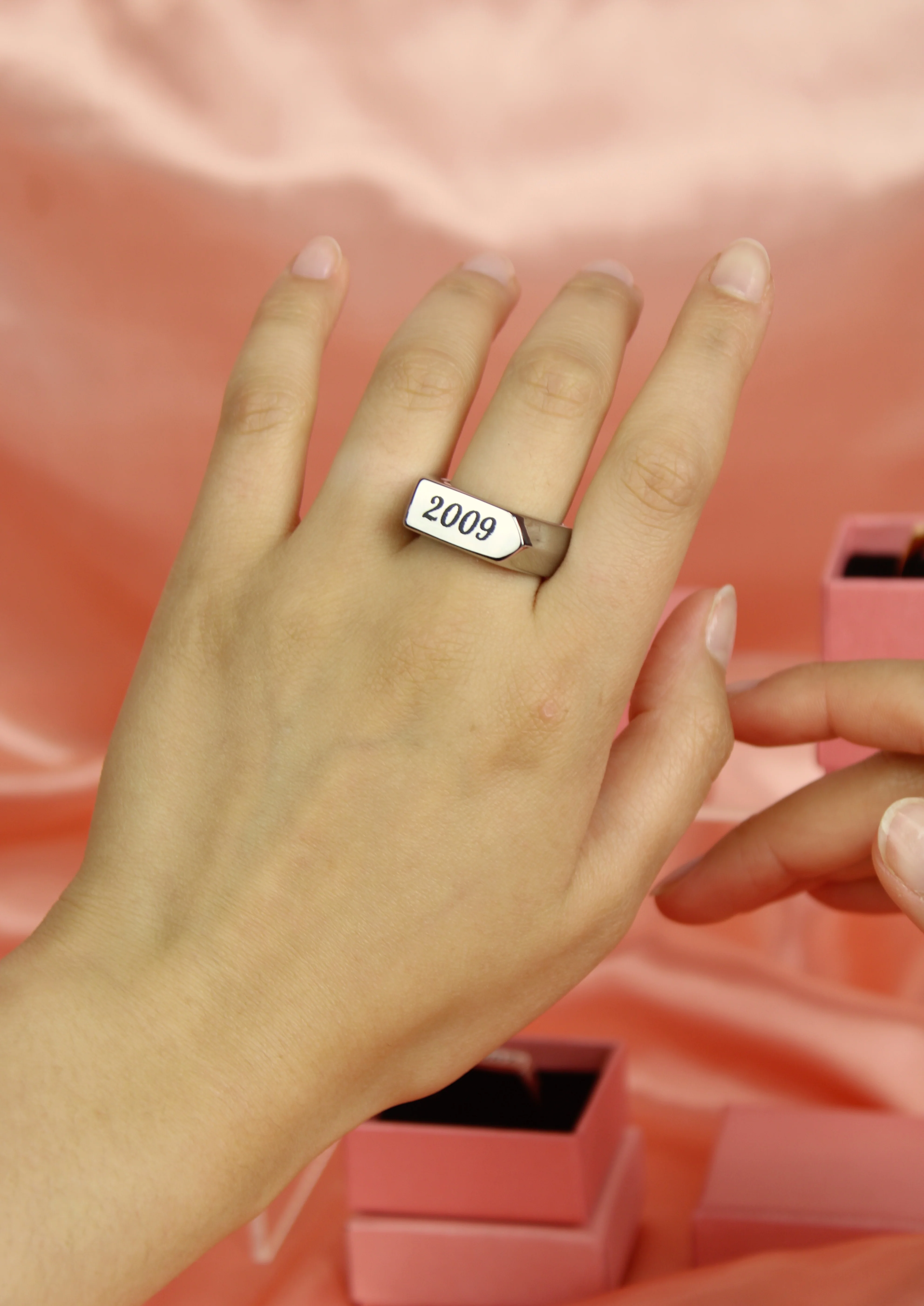 Chunky Customisable Birth Year Ring - Image 2