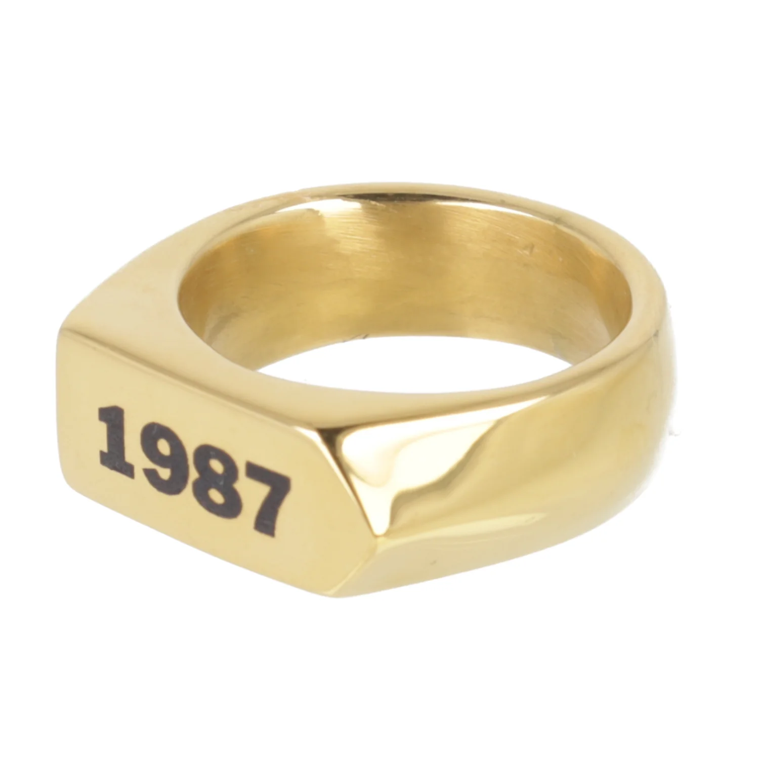 Chunky Customisable Birth Year Ring - Gold Plated - Image 4