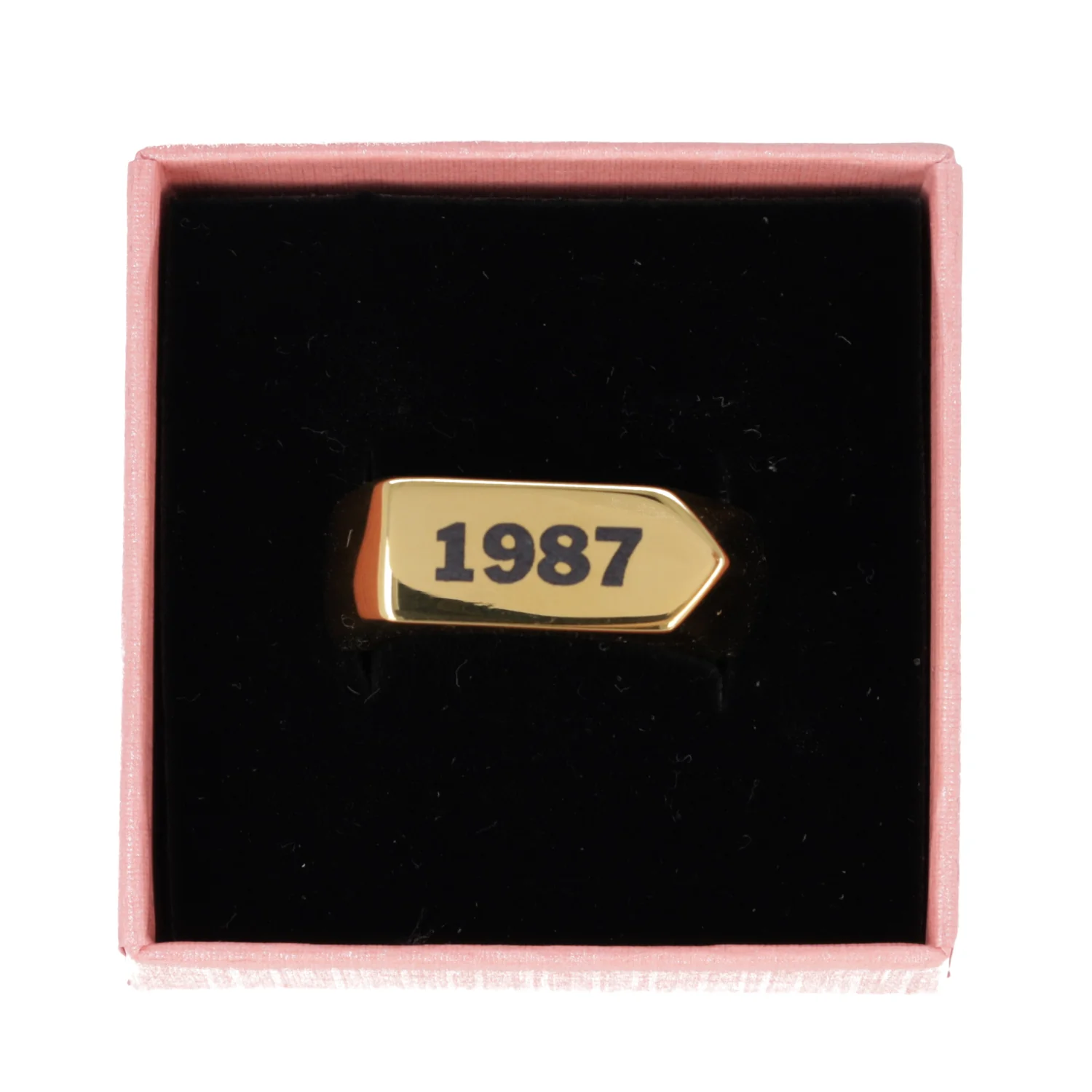 Chunky Customisable Birth Year Ring - Gold Plated - Image 5