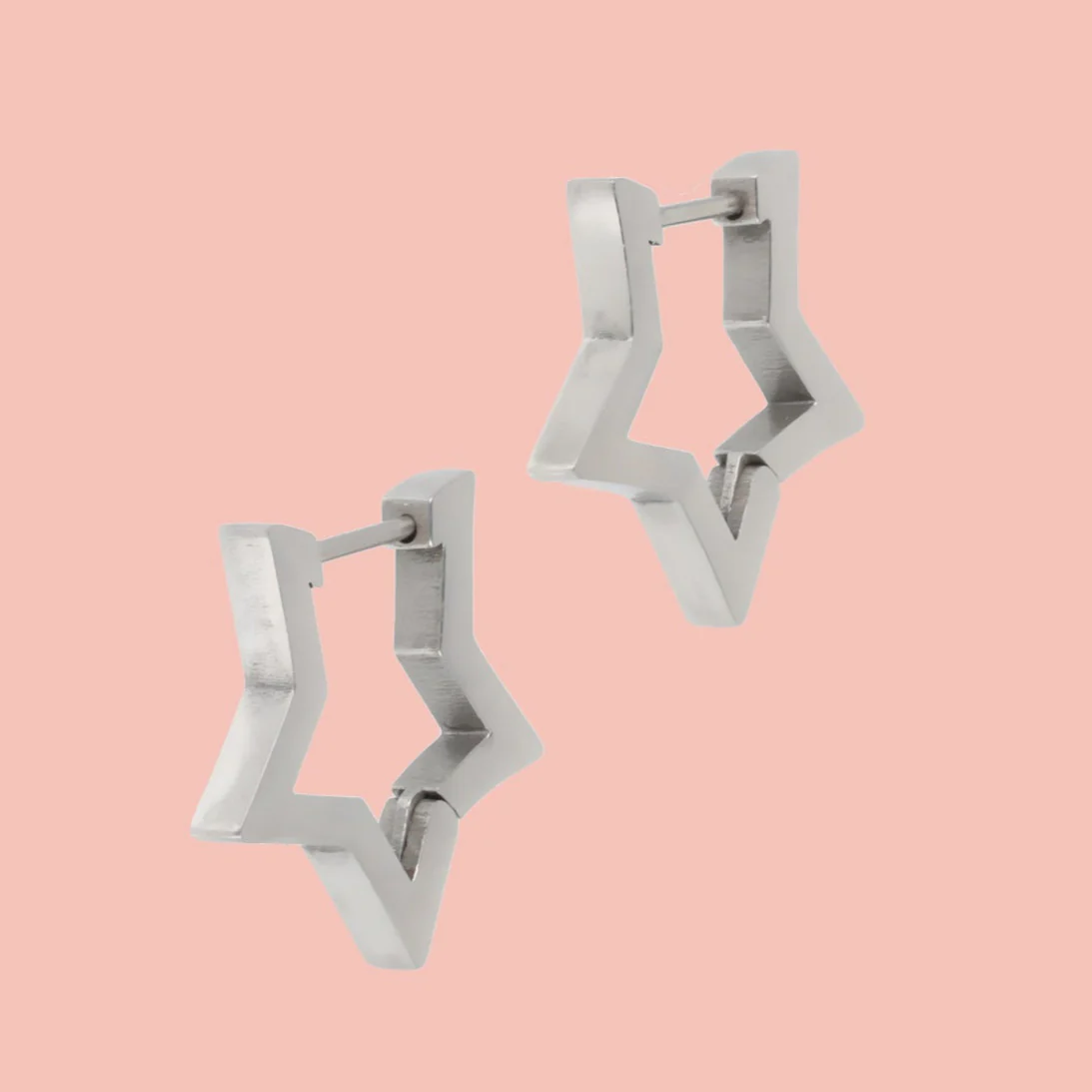 Chunky Star Huggie Hoop Earrings