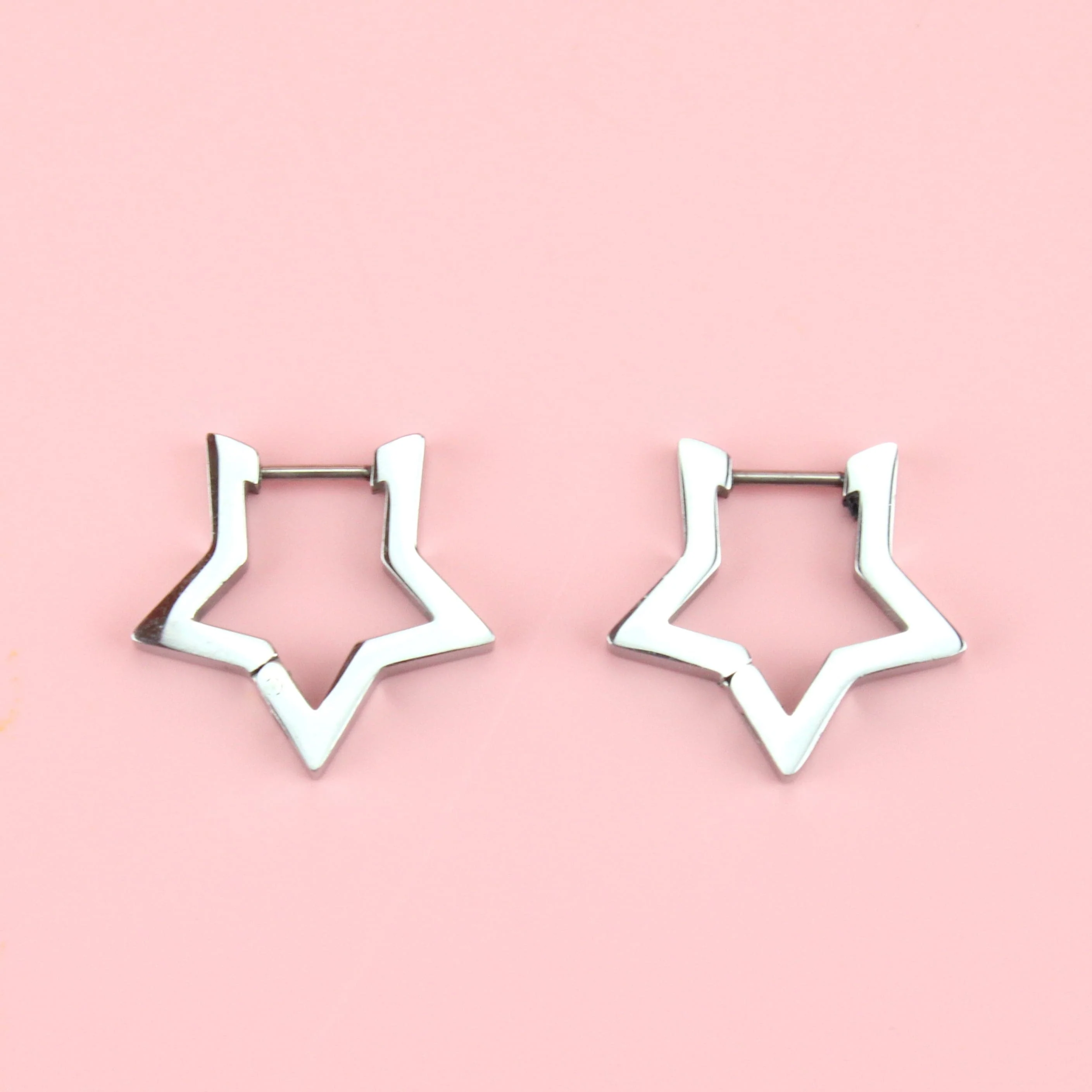 Chunky Star Huggie Hoop Earrings - Image 6