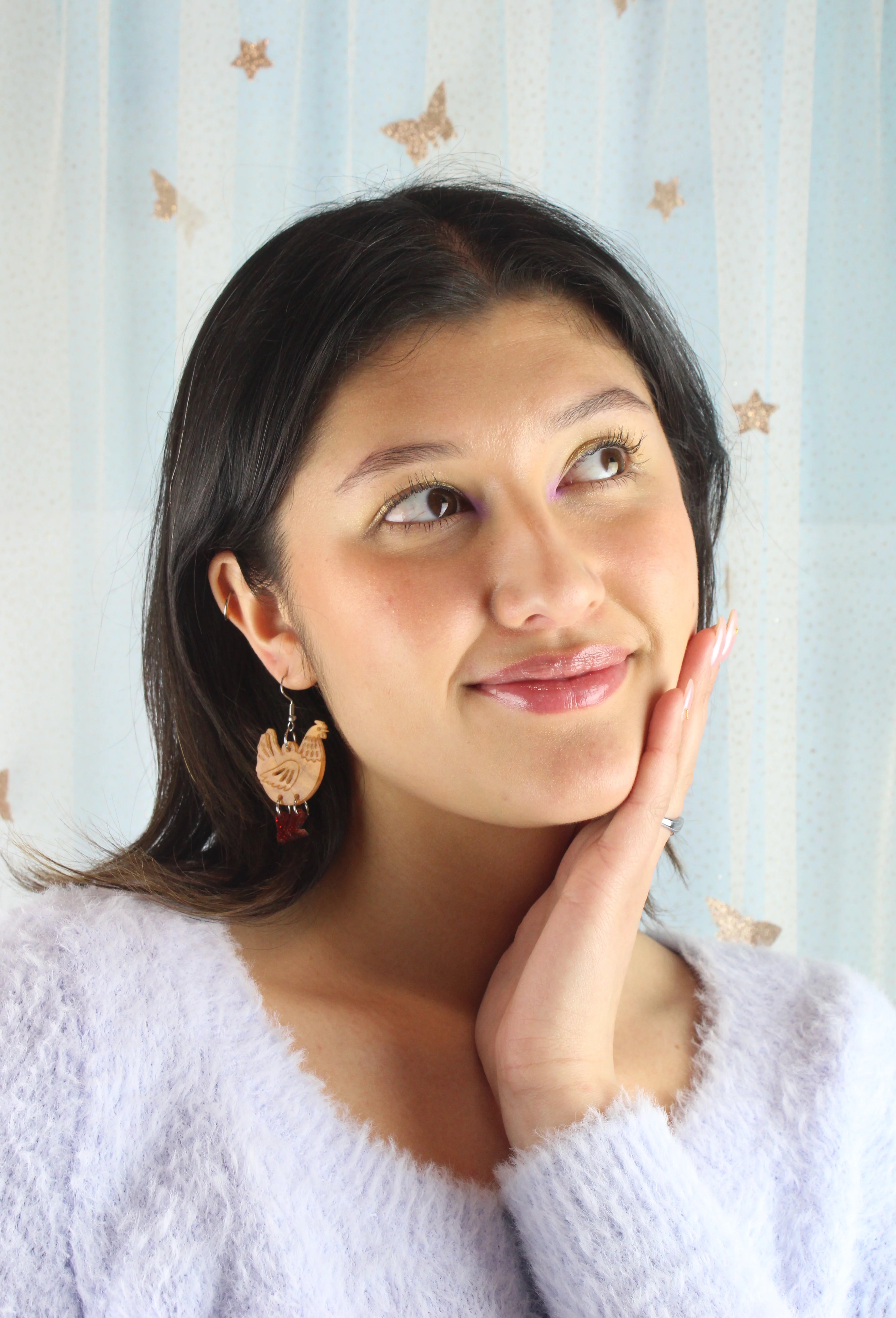 Cinnamon Chick Magnet Chicken Earrings - Image 4