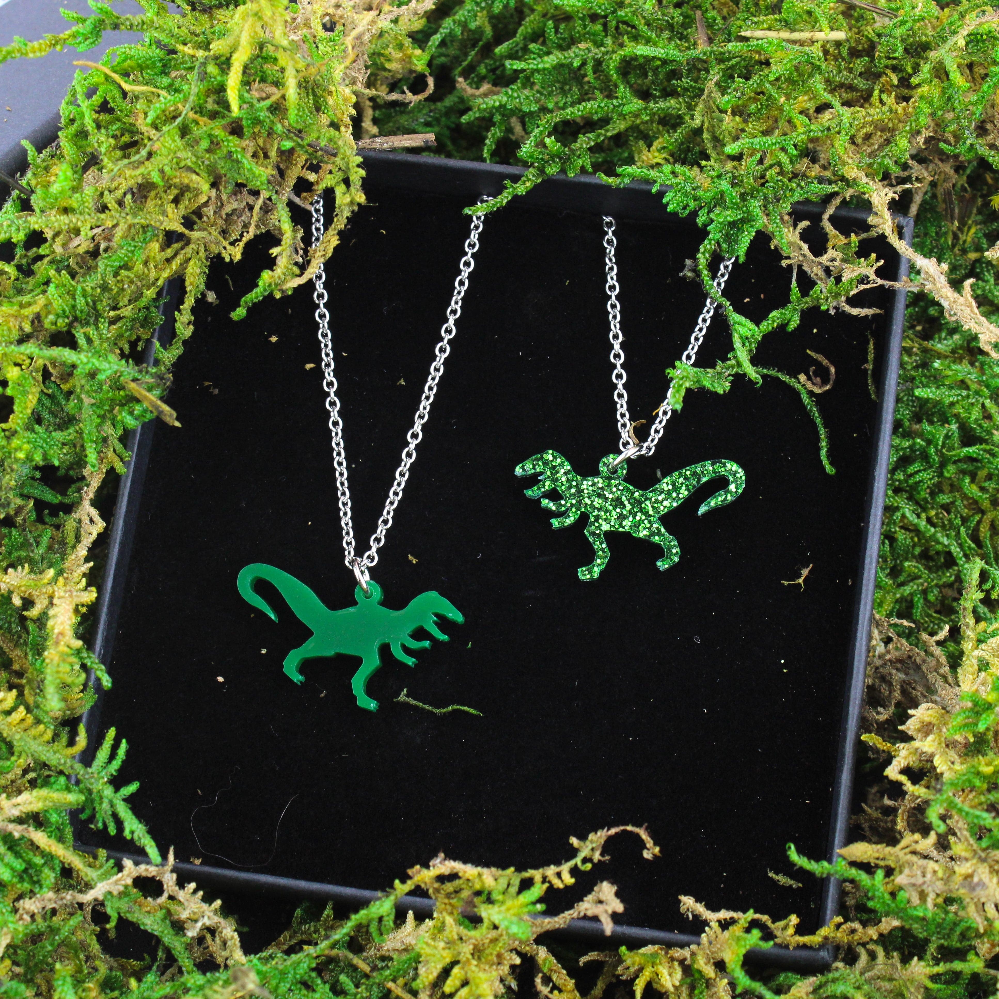 Classic Jurassic Glitter T-Rex Necklace - Image 4