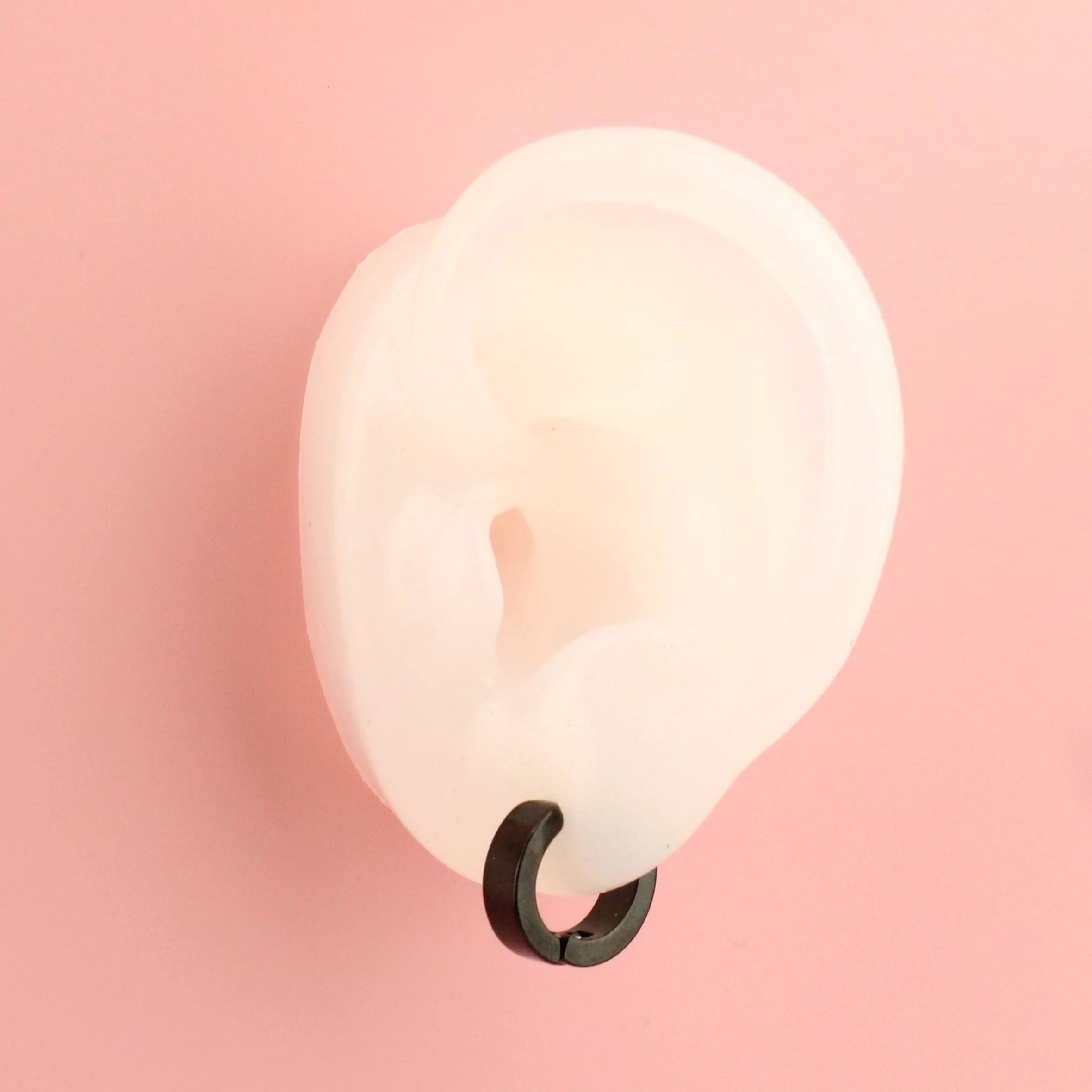 Clip on Huggie Hoop Earrings (Black) - Image 5