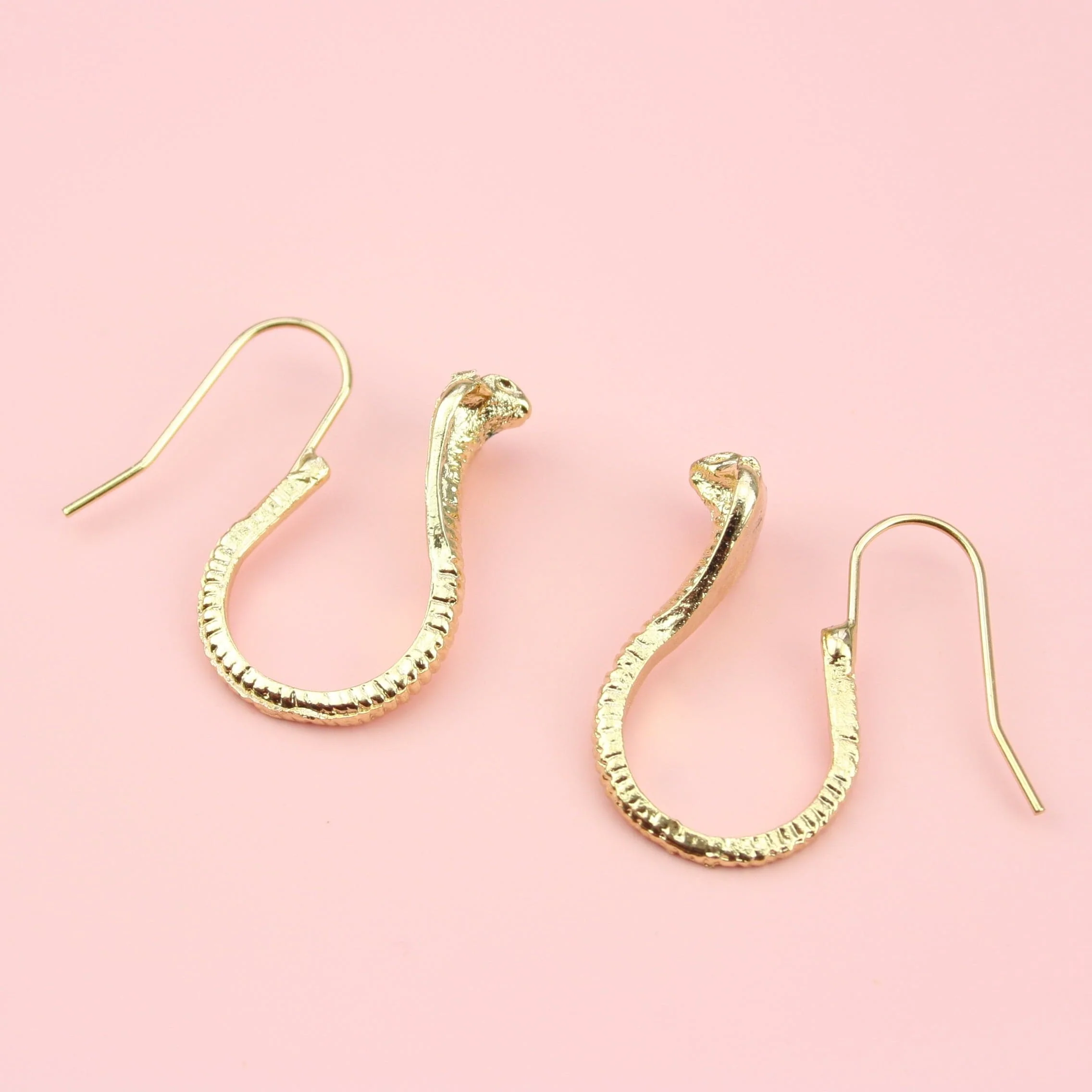Cobra Snake Earrings (Gold Plated) - Image 4