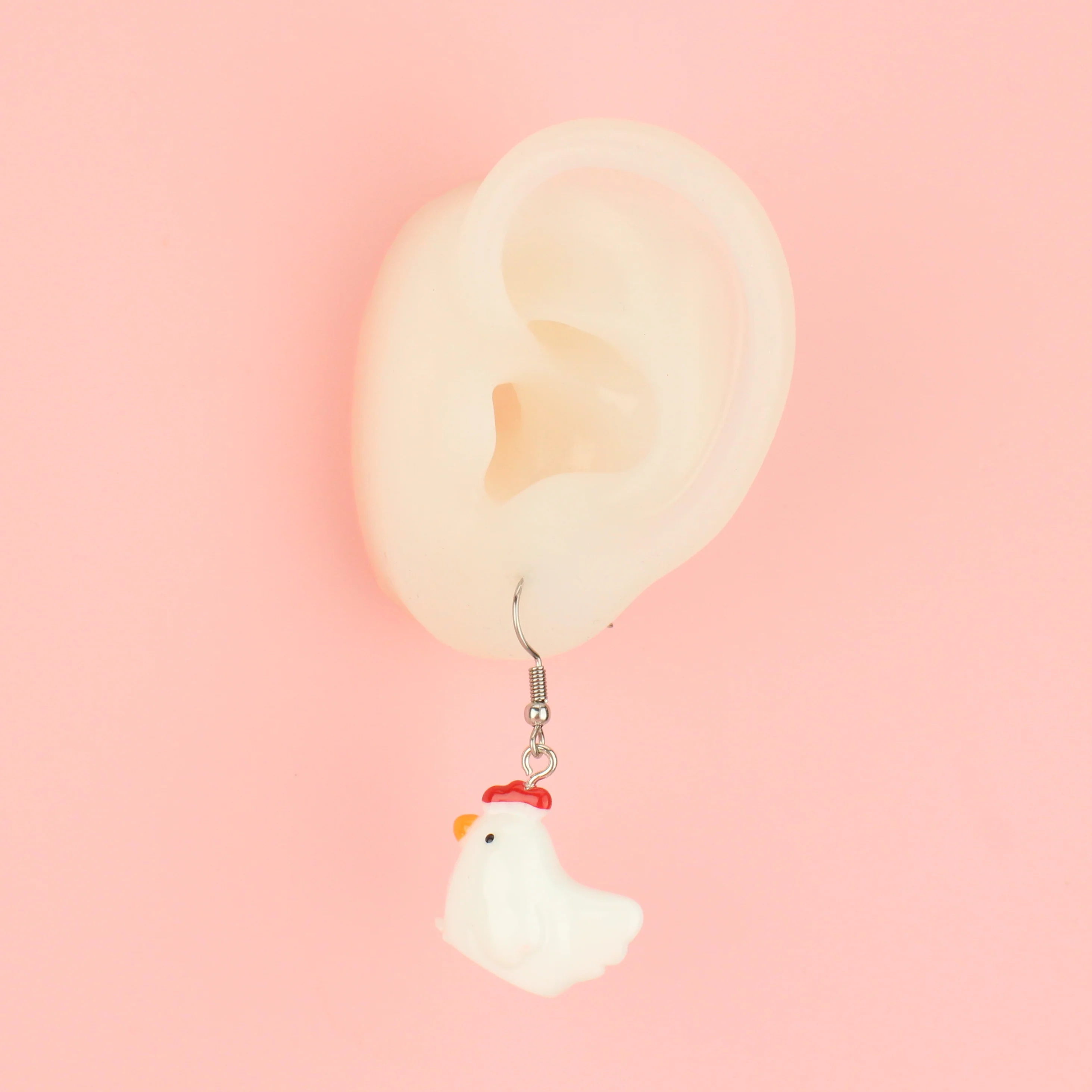 Cock-A-Doodle Chicken Earrings - Image 3