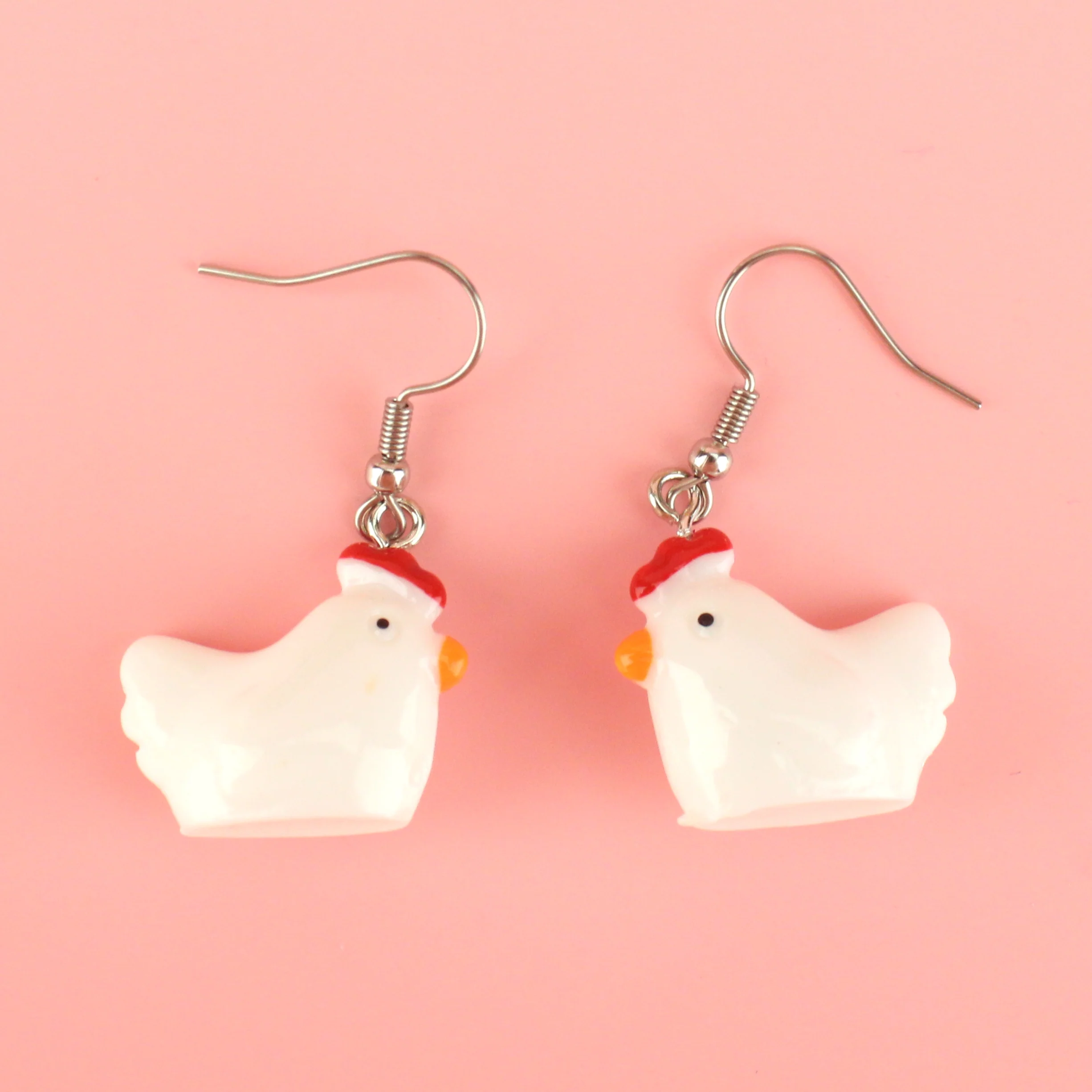 Cock-A-Doodle Chicken Earrings - Image 4