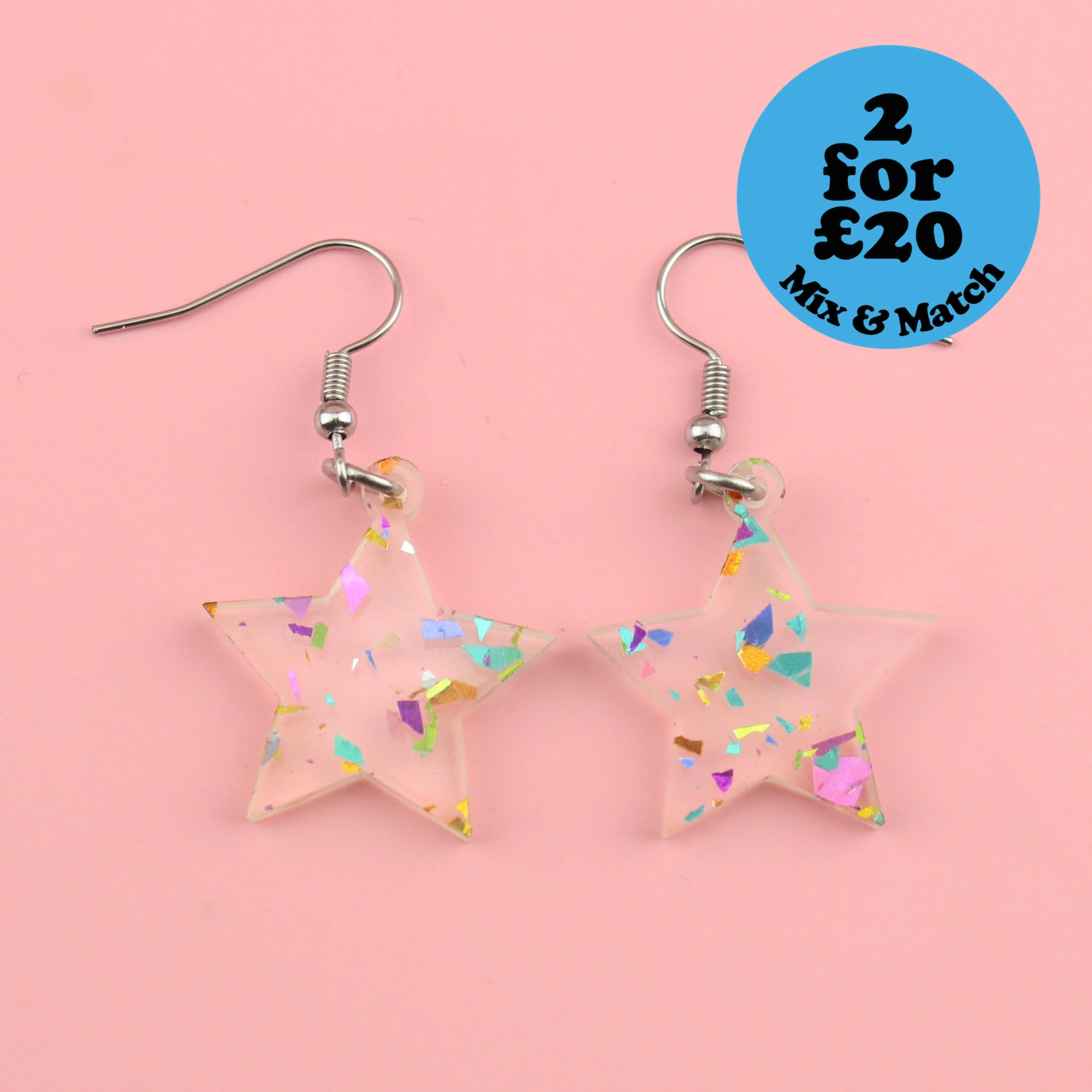 Confetti Stars are Blind Earrings