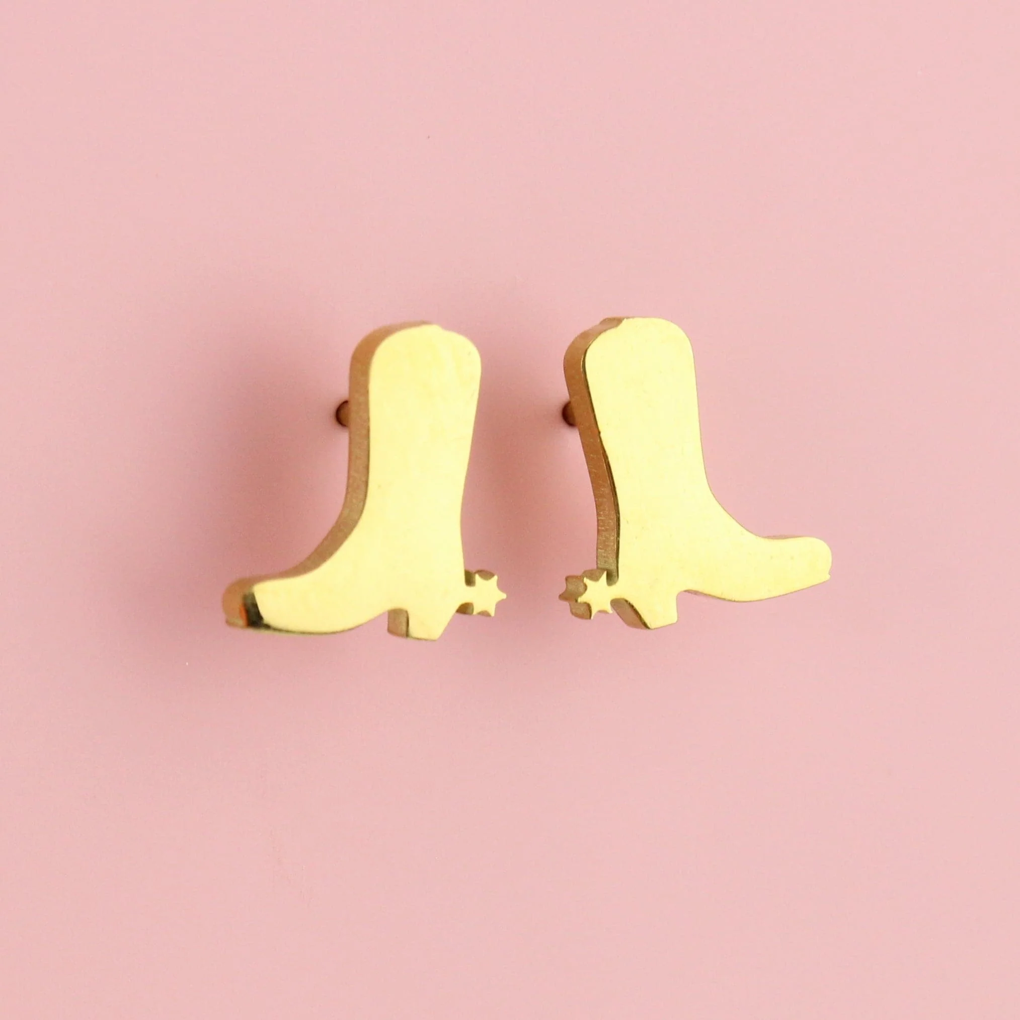 Cowboy Boot Stud Earrings (Gold Plated)