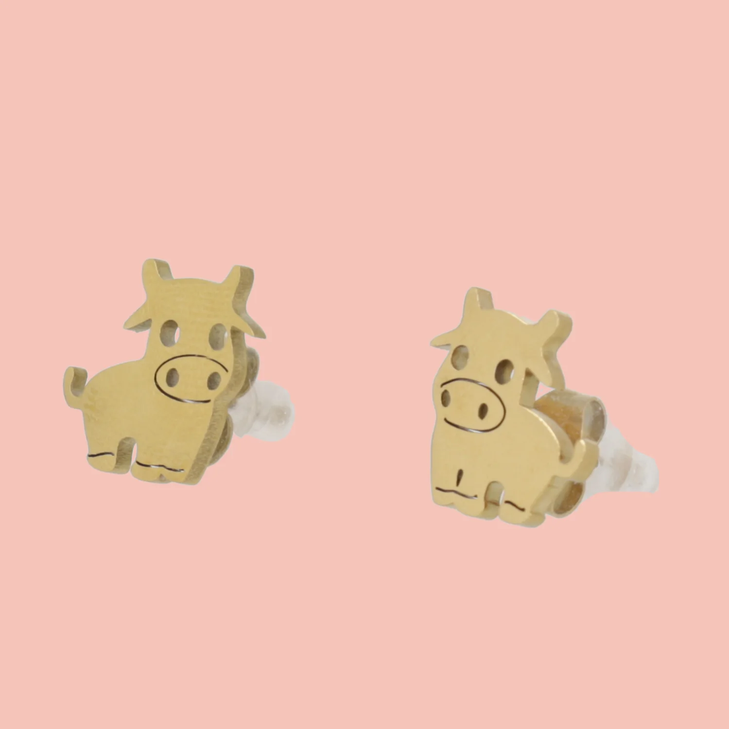 Cow's It Going? Stud Earrings - Gold Plated - Image 2