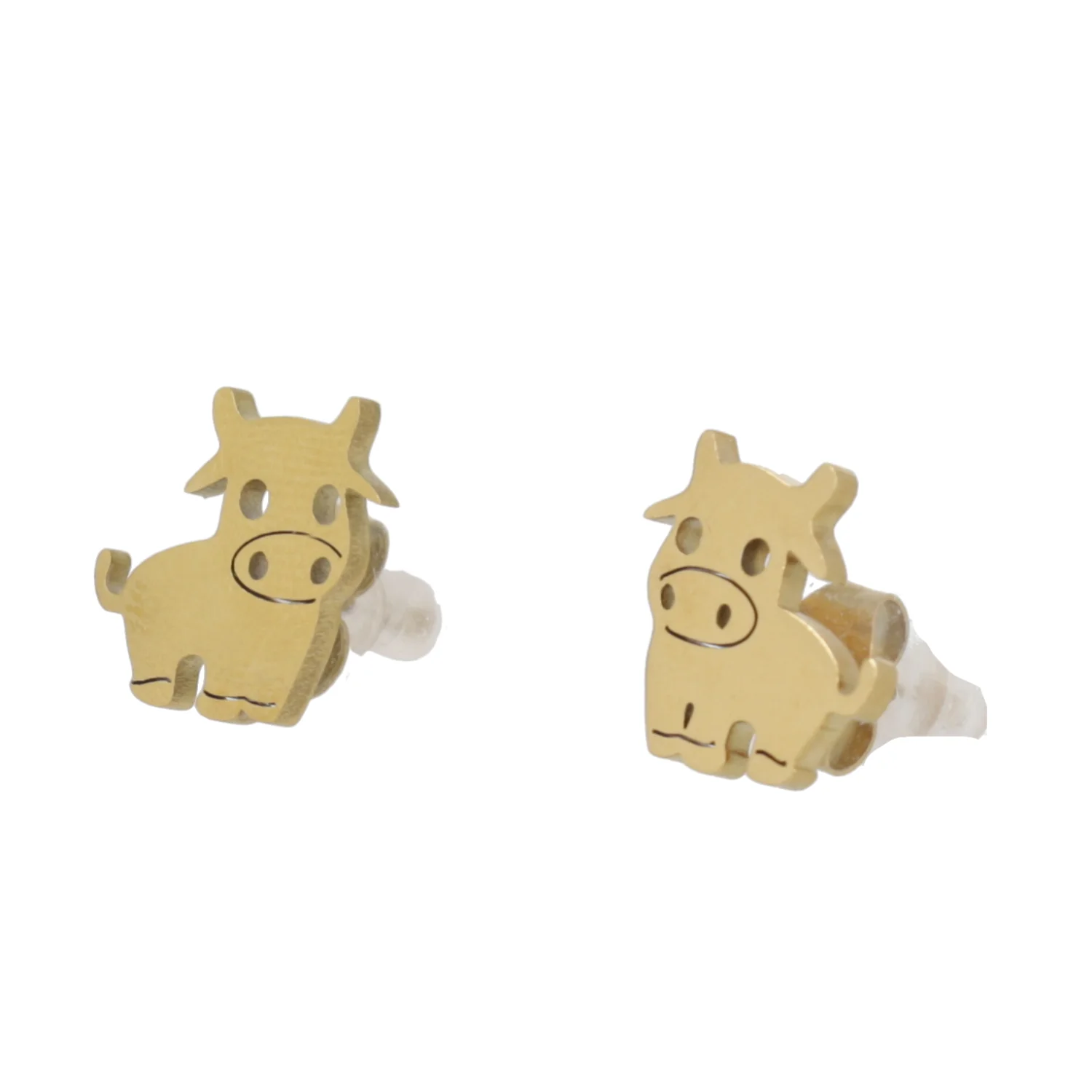 Cow's It Going? Stud Earrings - Gold Plated - Image 4
