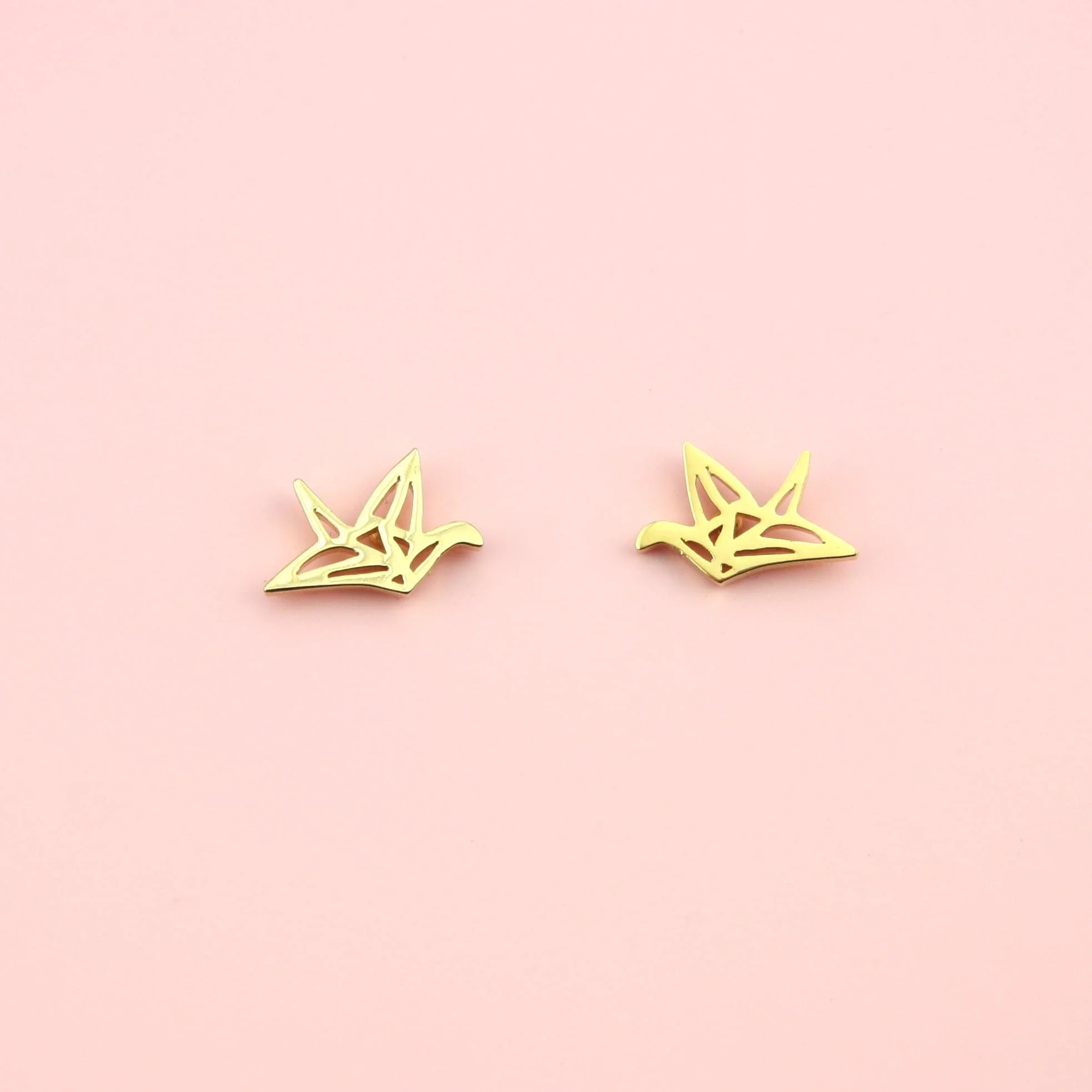 Crane Stud Earrings (Gold Plated) - Image 2