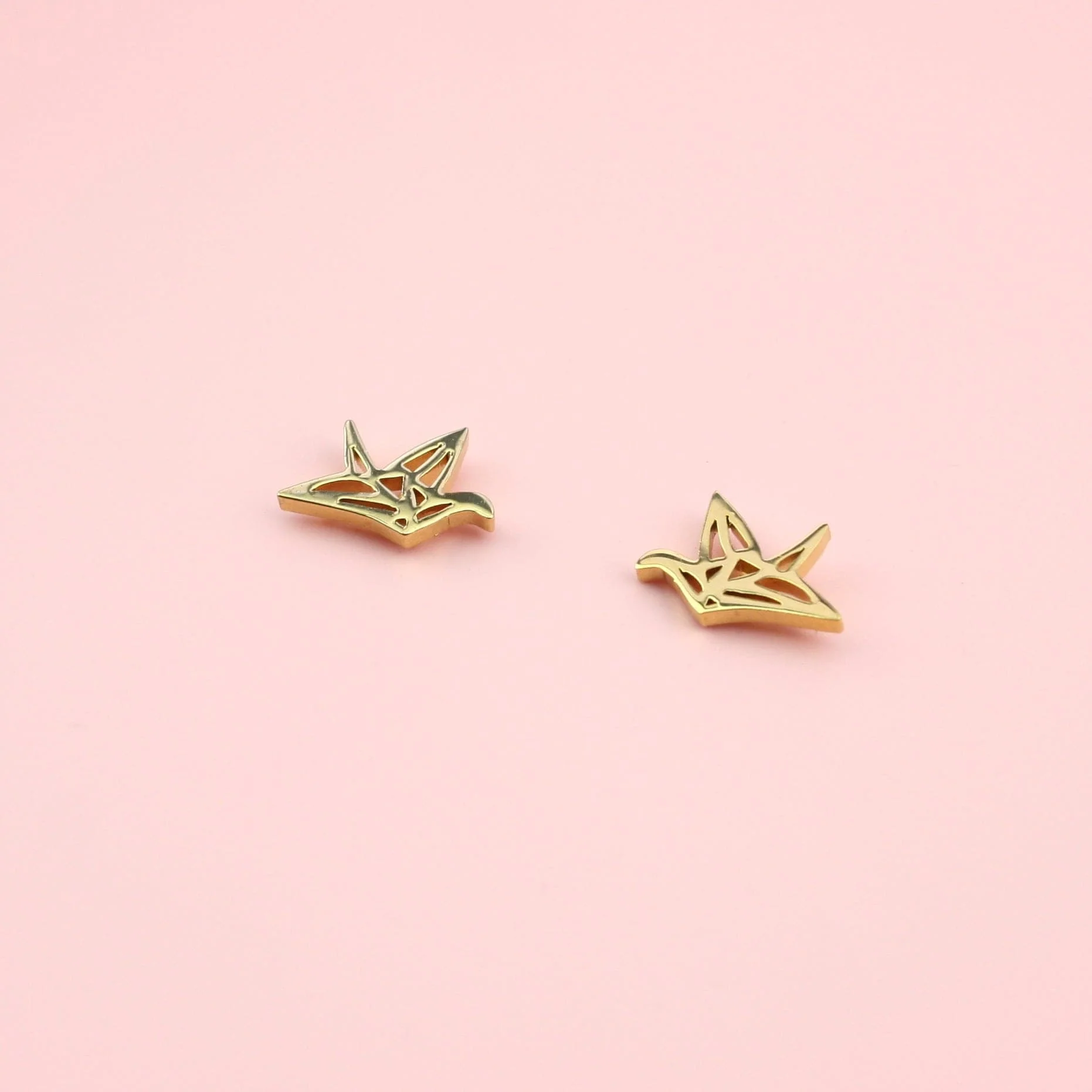 Crane Stud Earrings (Gold Plated) - Image 4