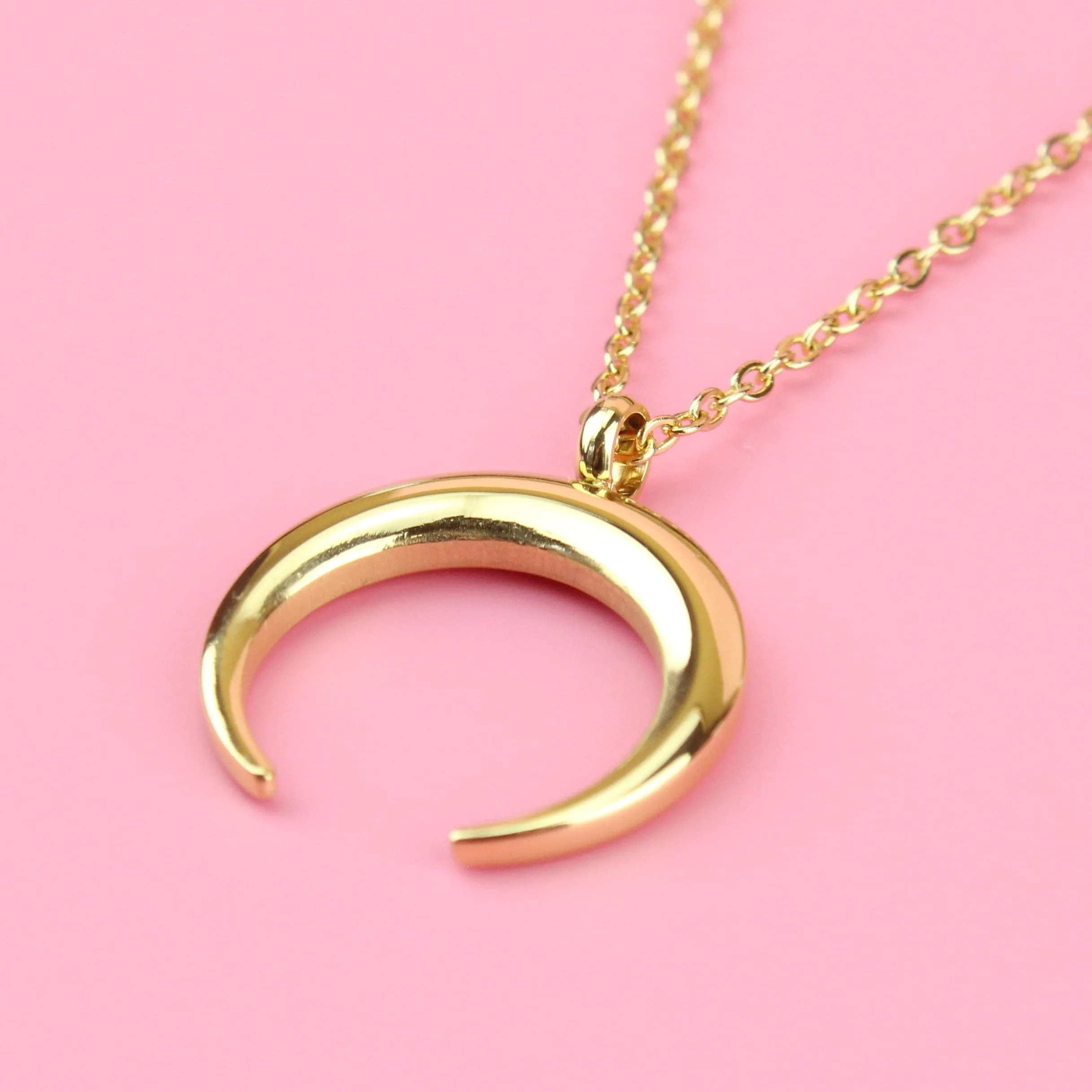 Crescent Moon Necklace (Gold Plated) - Image 3