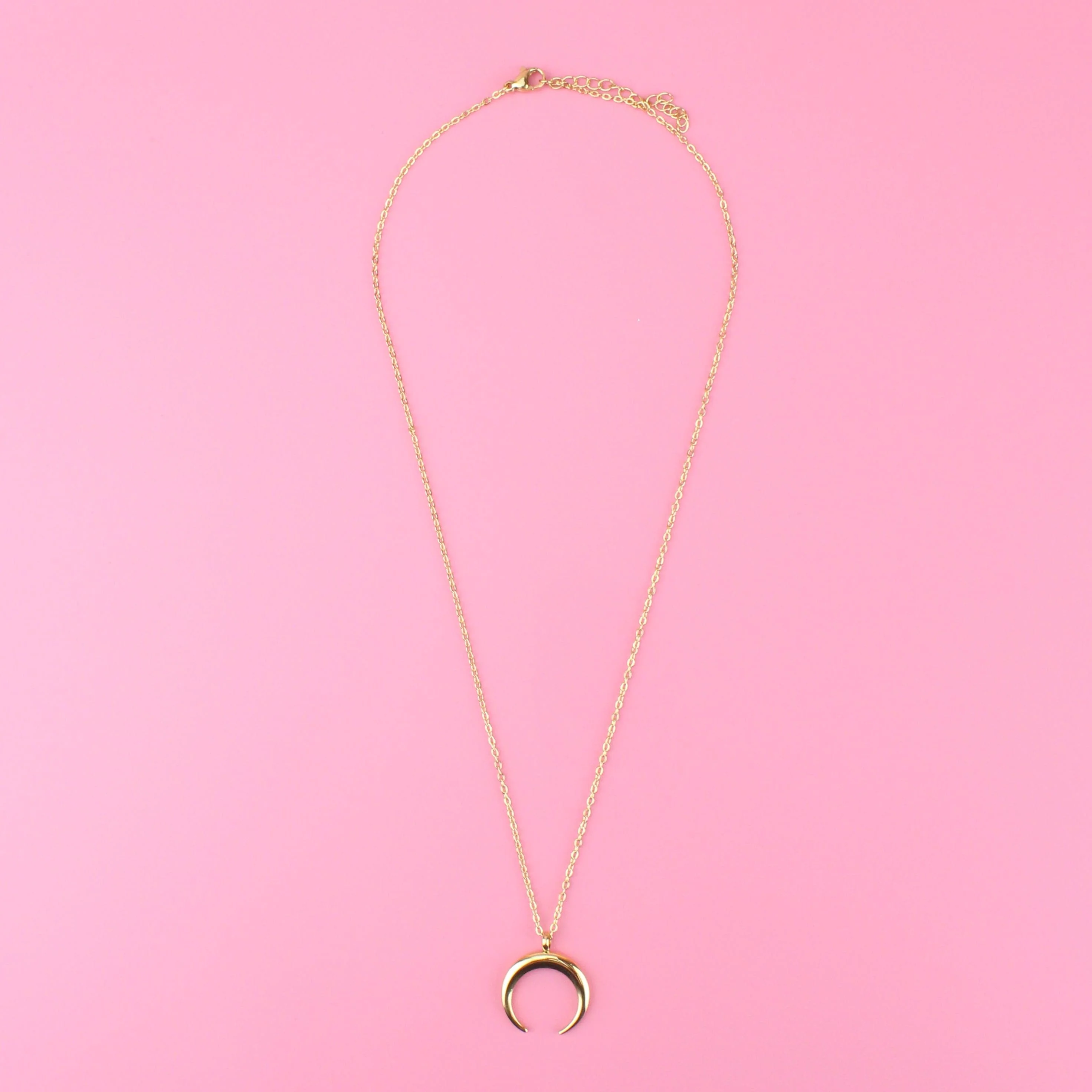 Crescent Moon Necklace (Gold Plated) - Image 4