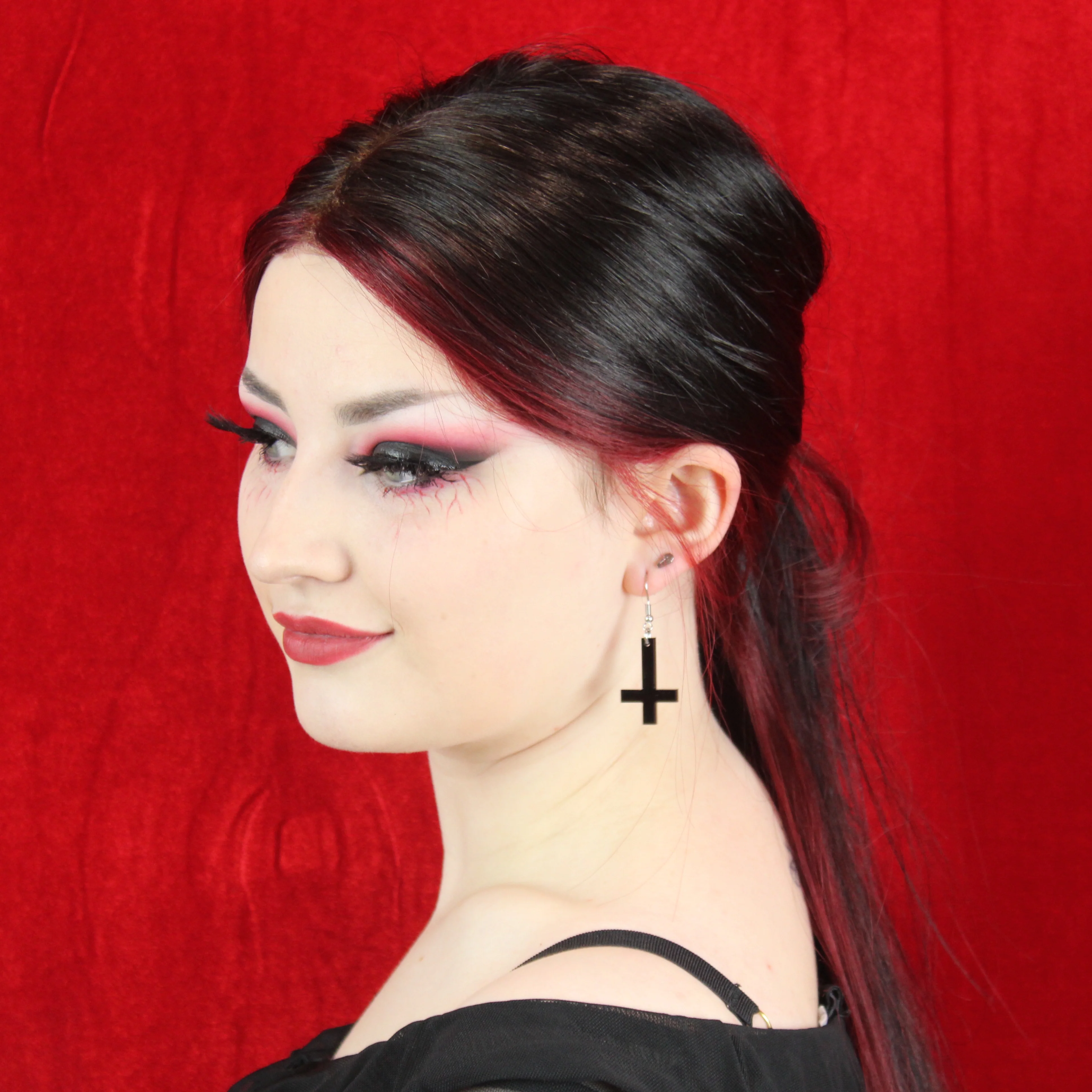 Cross of Saint Peter Earrings - Image 2