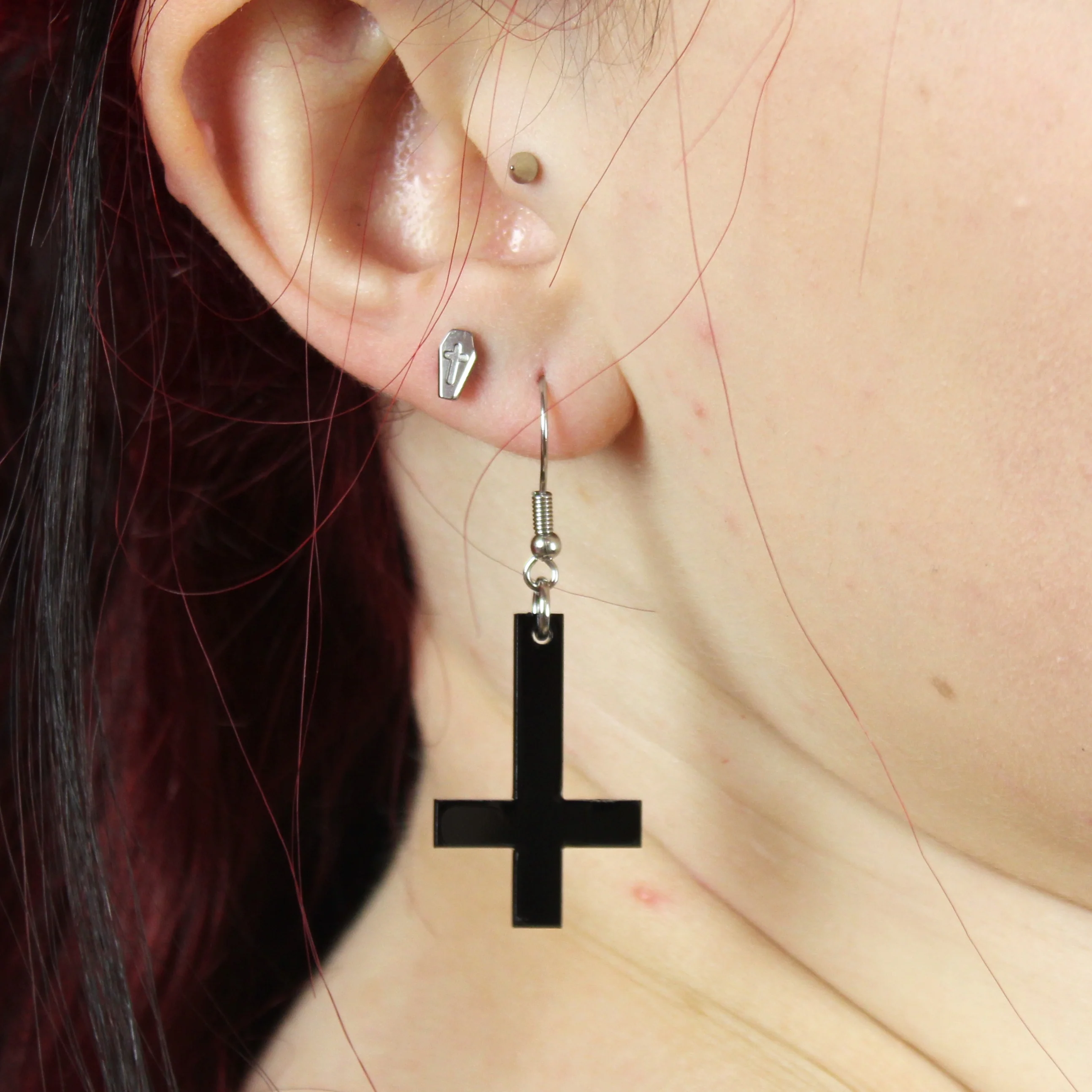 Cross of Saint Peter Earrings - Image 4