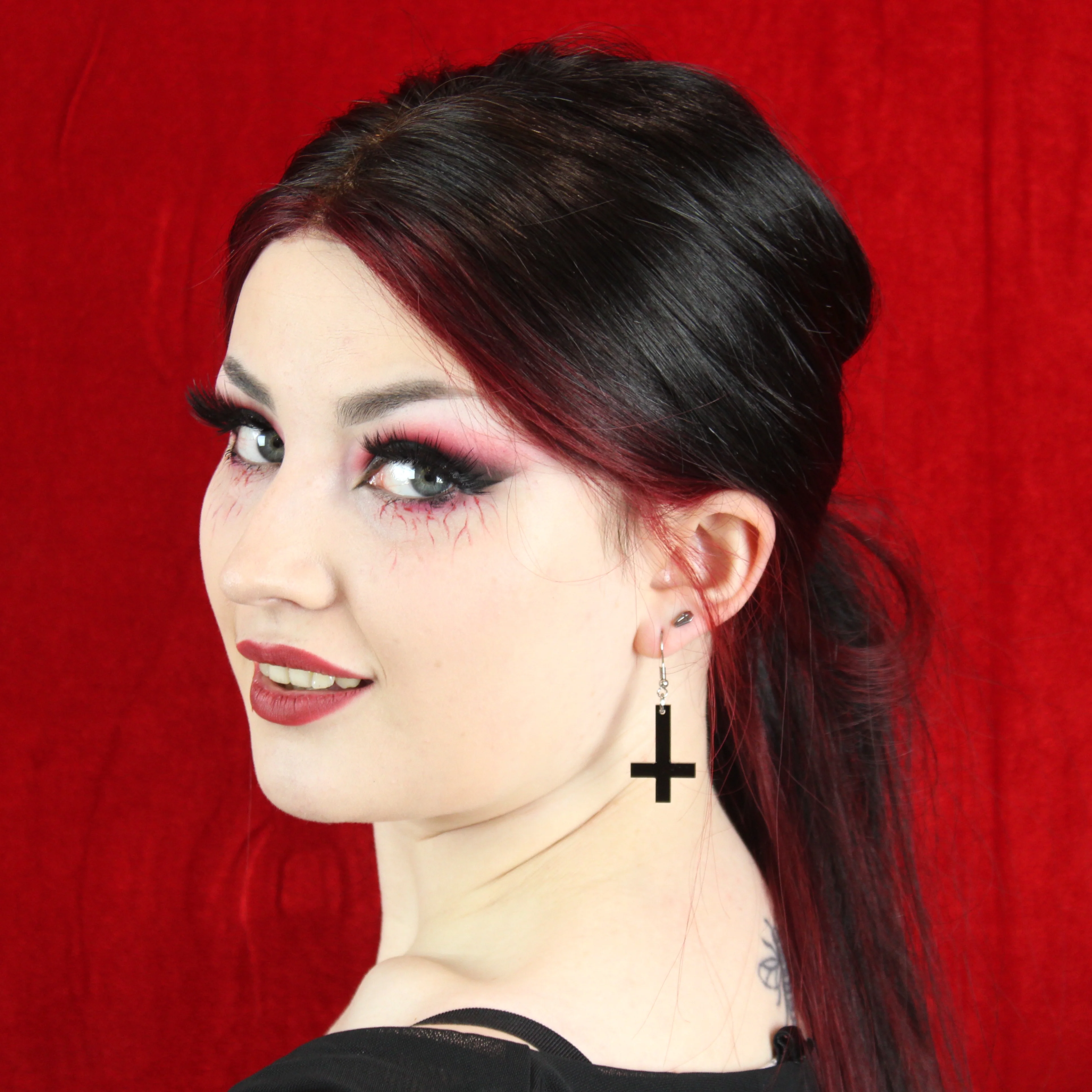 Cross of Saint Peter Earrings - Image 6