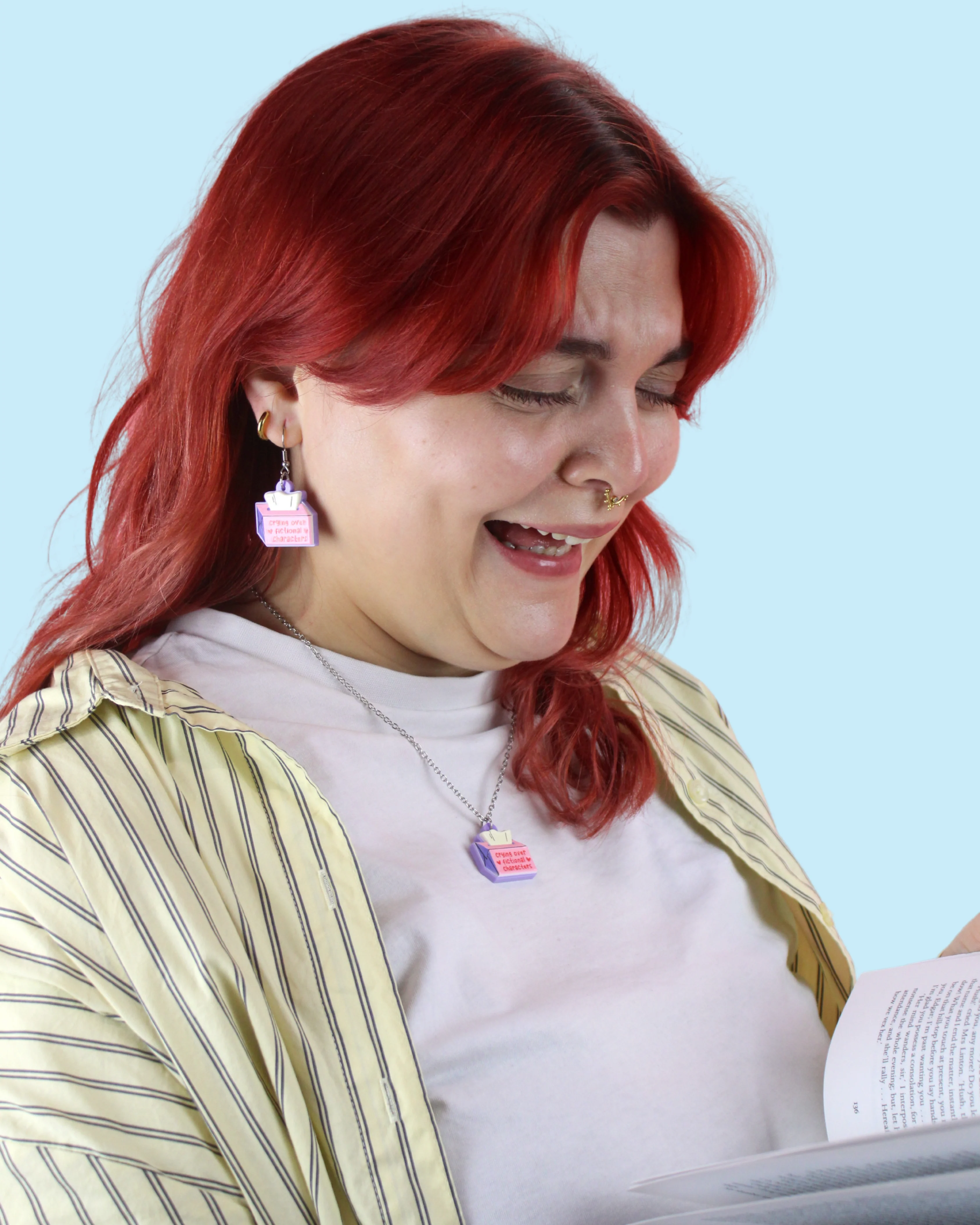 Crying Over Fictional Characters Earrings - Image 4