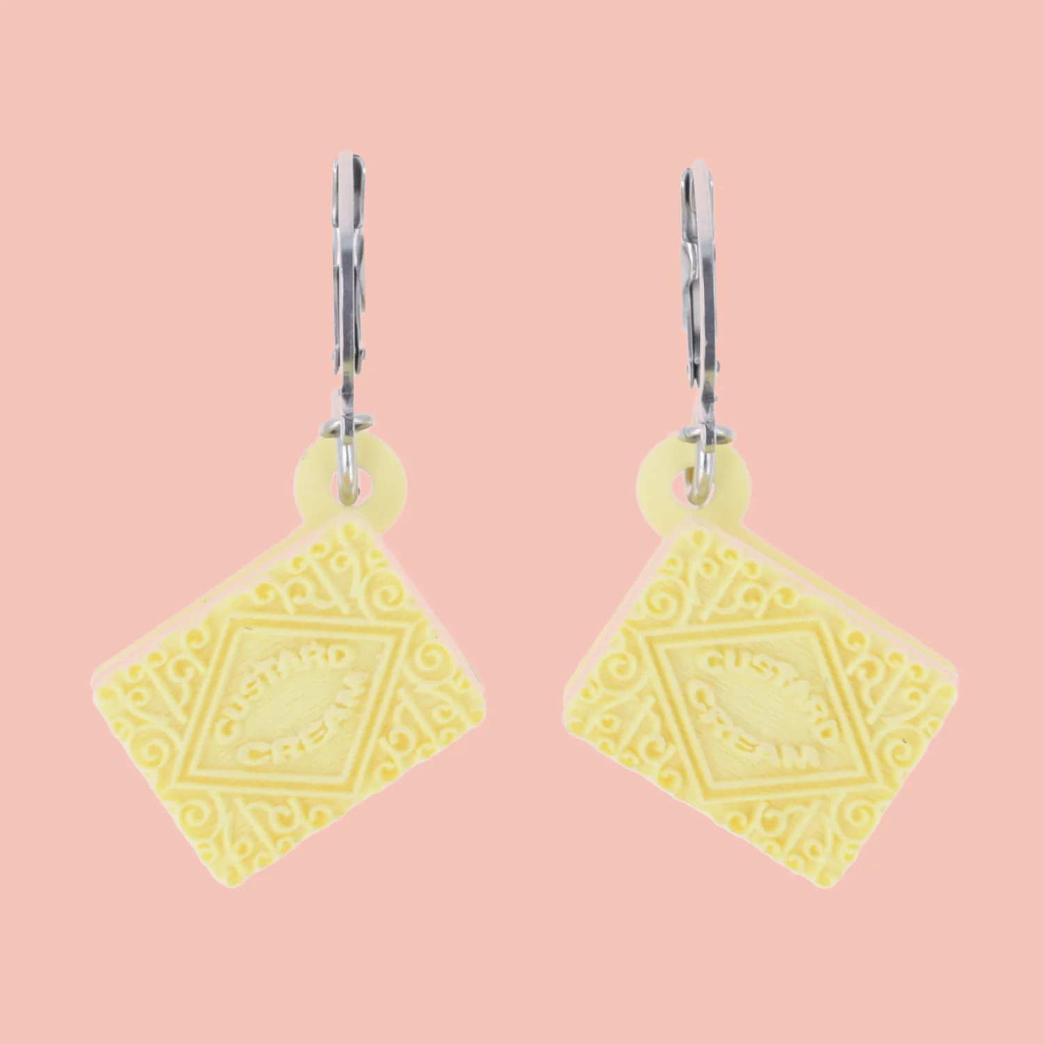 Custard Cream Biscuit Huggie Hoop Earrings