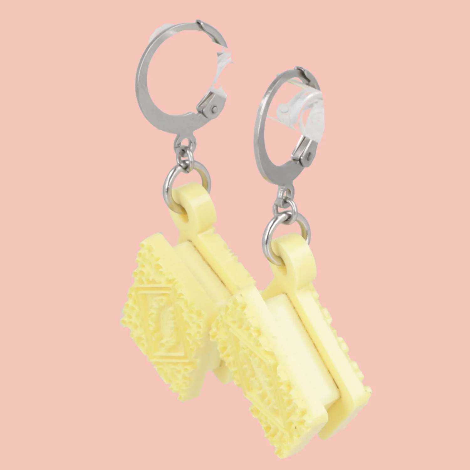 Custard Cream Biscuit Huggie Hoop Earrings - Image 3