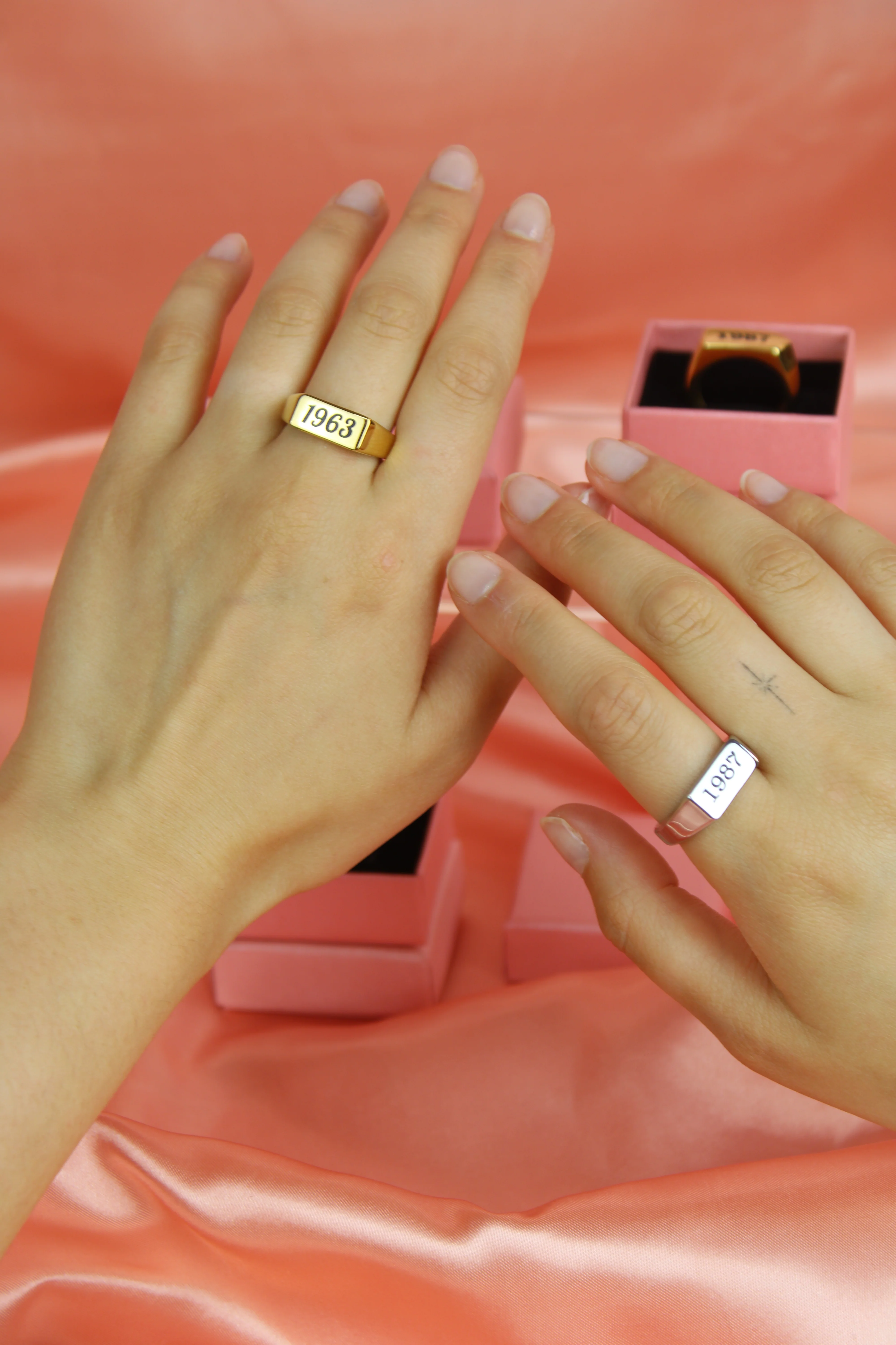 Customisable Birth Year Ring - Gold Plated - Image 12