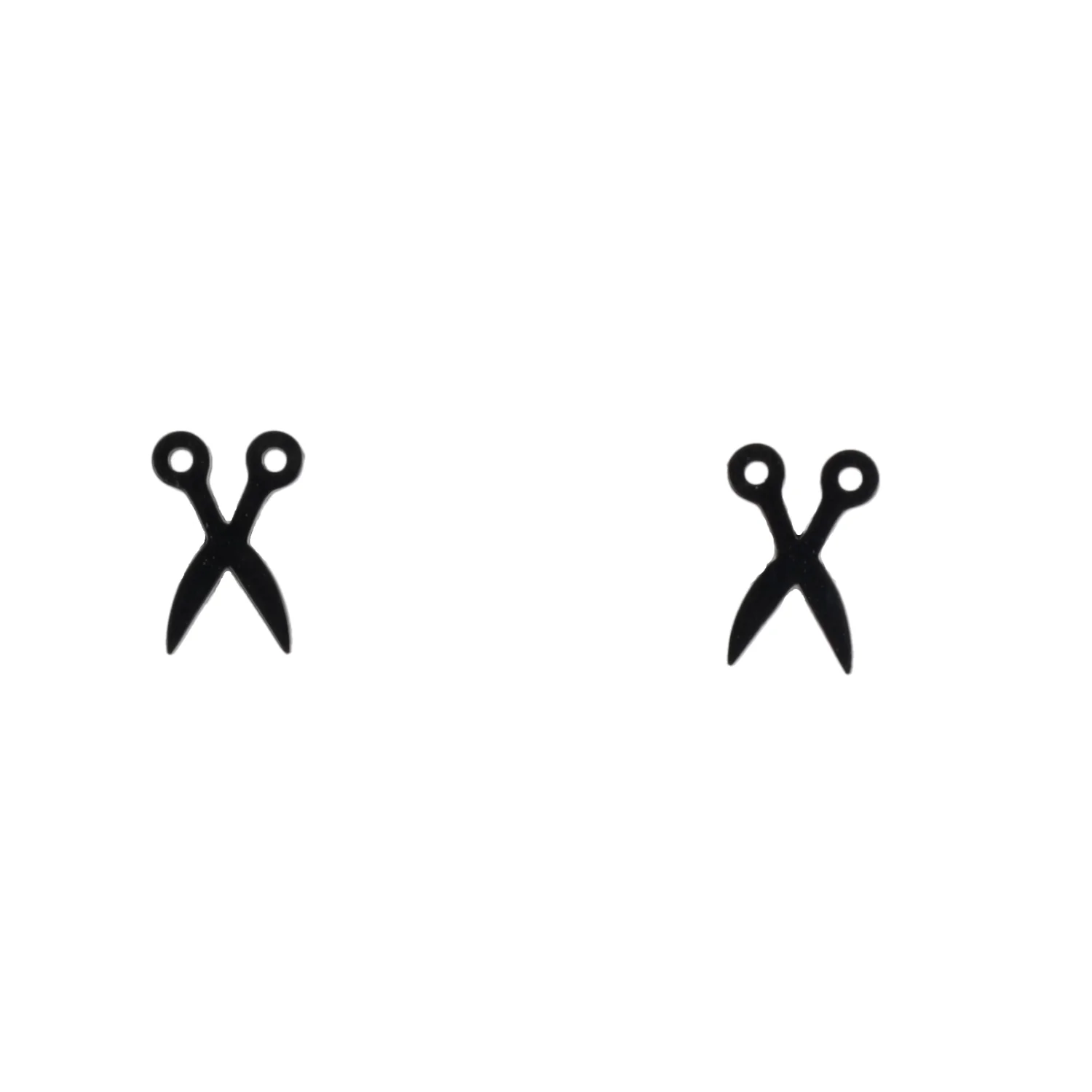 Cut It Out Scissor Stud Earrings - Black - Image 3