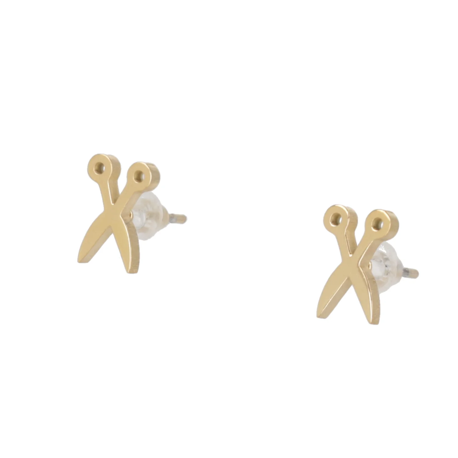 Cut It Out Scissor Stud Earrings - Gold Plated - Image 4