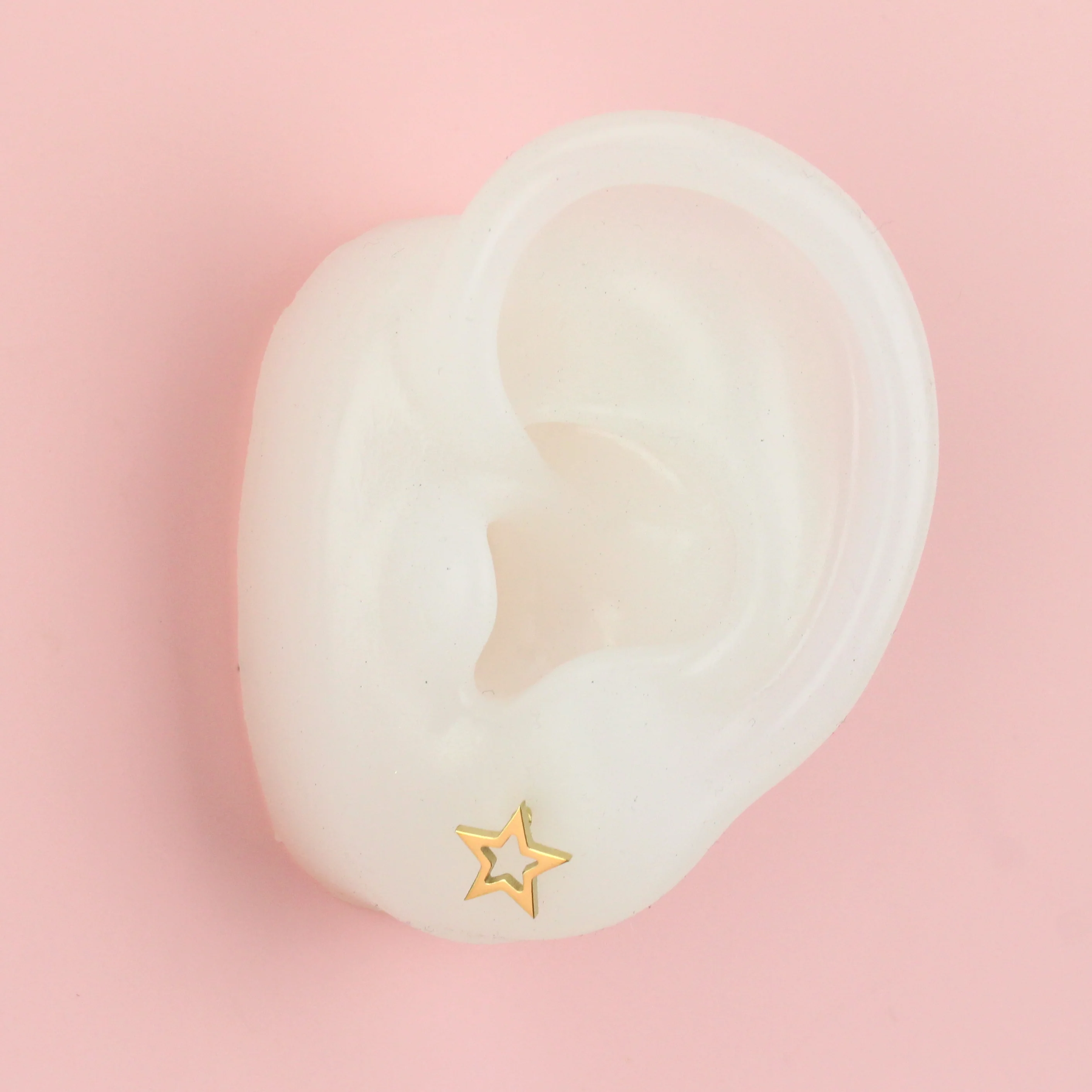 Cut Out Star Stud Earrings (Gold Plated) - Image 2