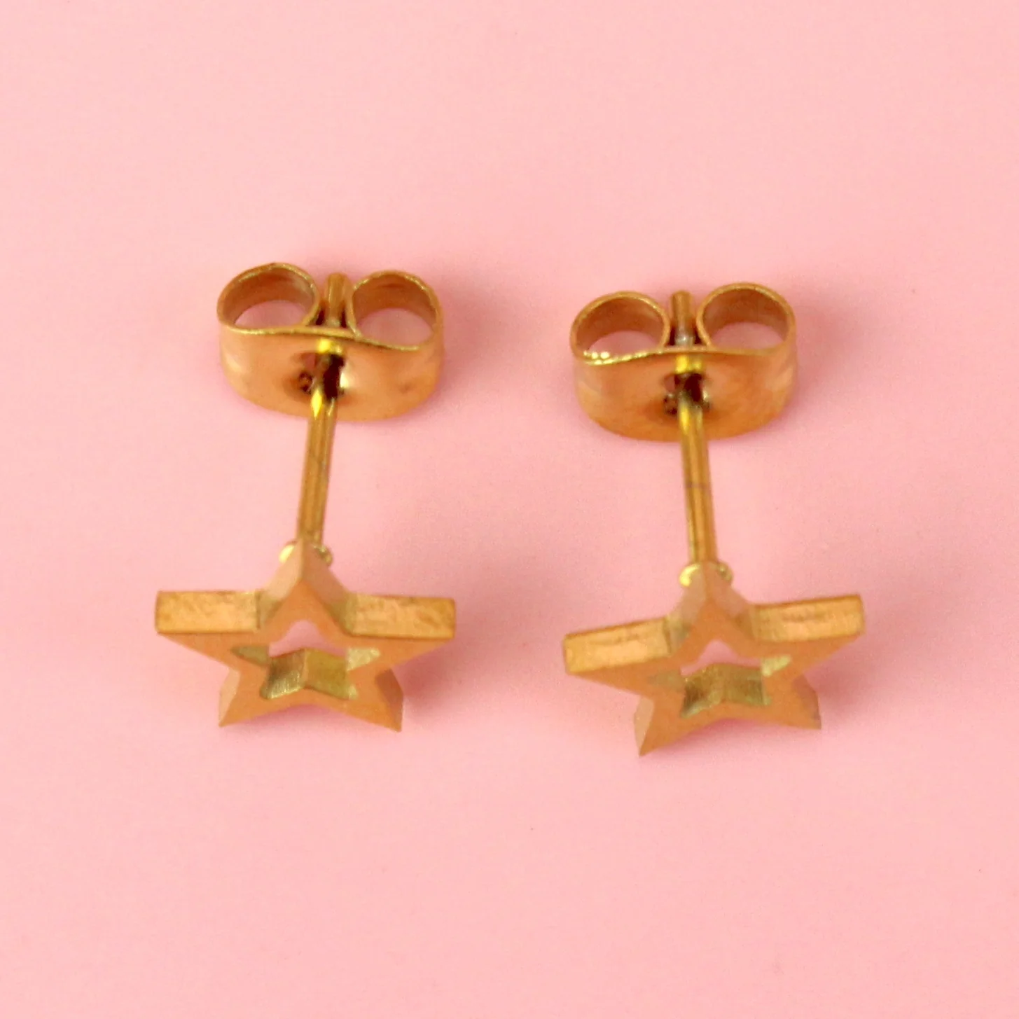 Cut Out Star Stud Earrings (Gold Plated) - Image 3