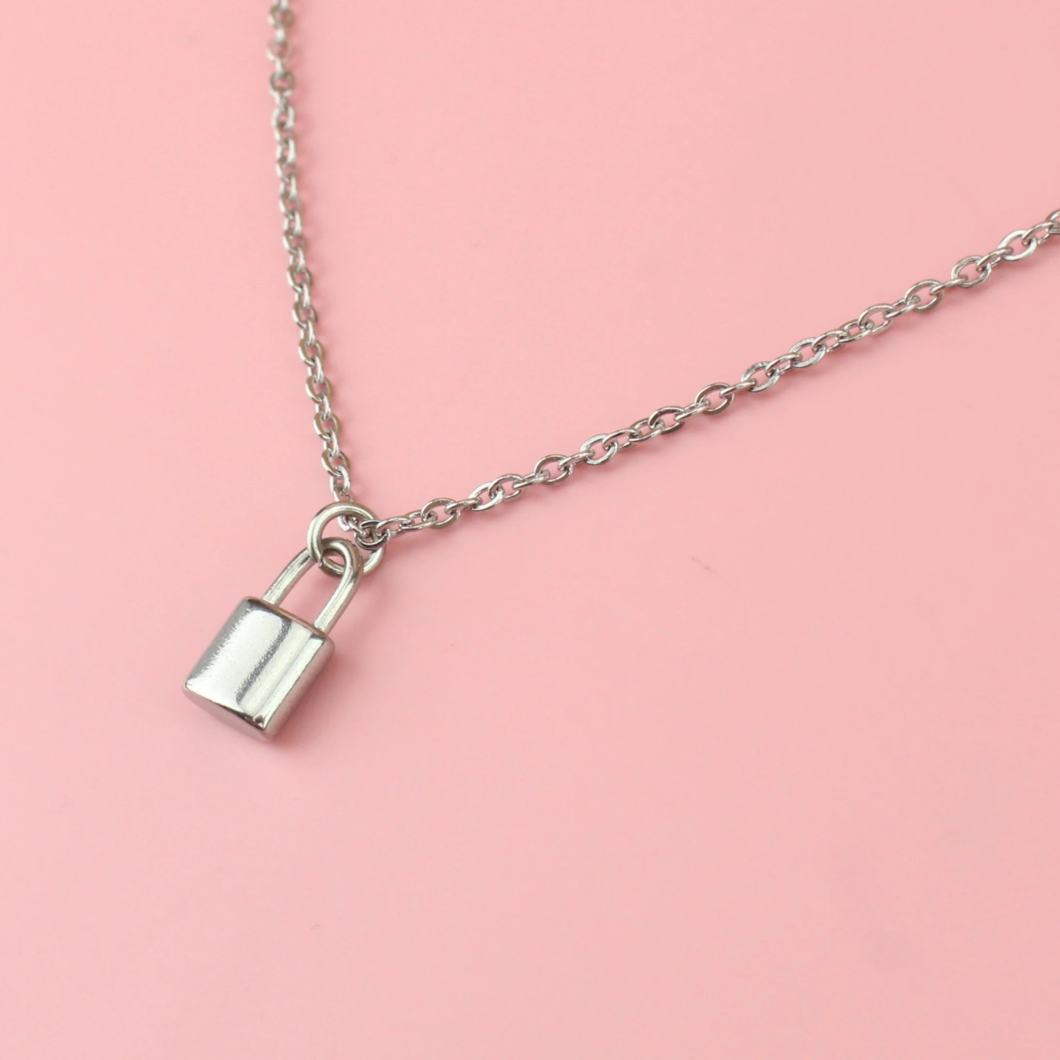 Dainty Padlock Necklace - Image 3