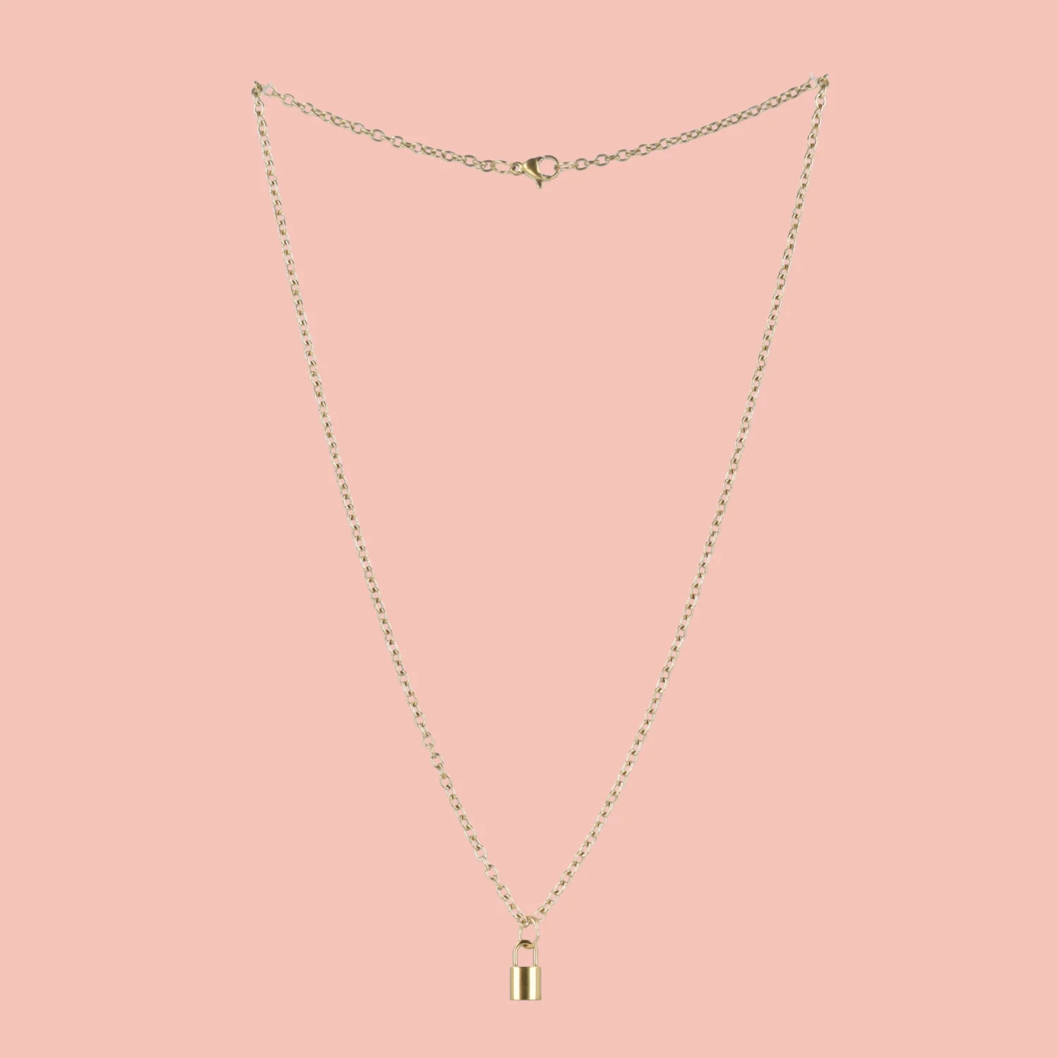 Dainty Padlock Necklace (Gold Plated) - Image 2
