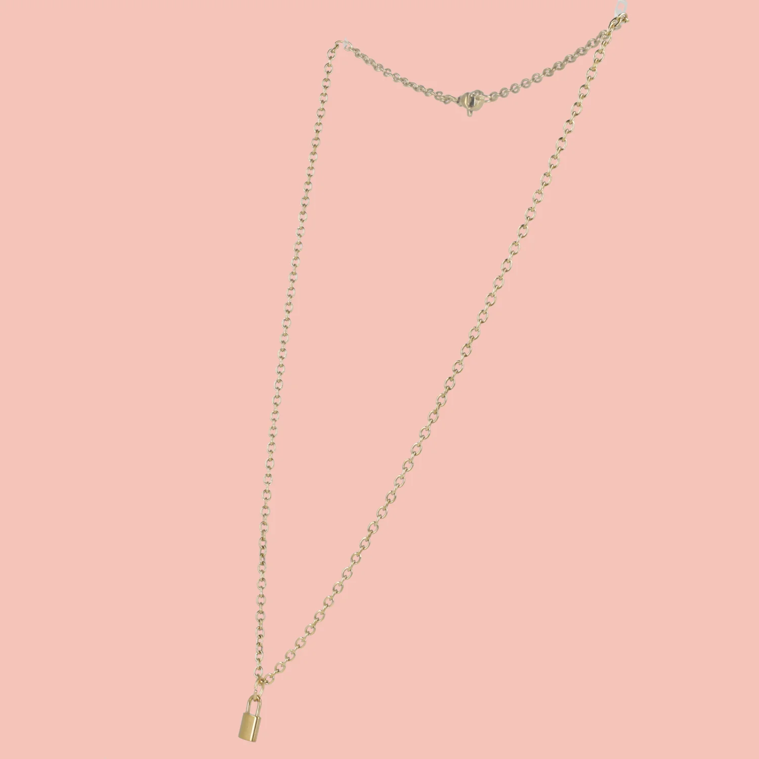 Dainty Padlock Necklace (Gold Plated) - Image 3