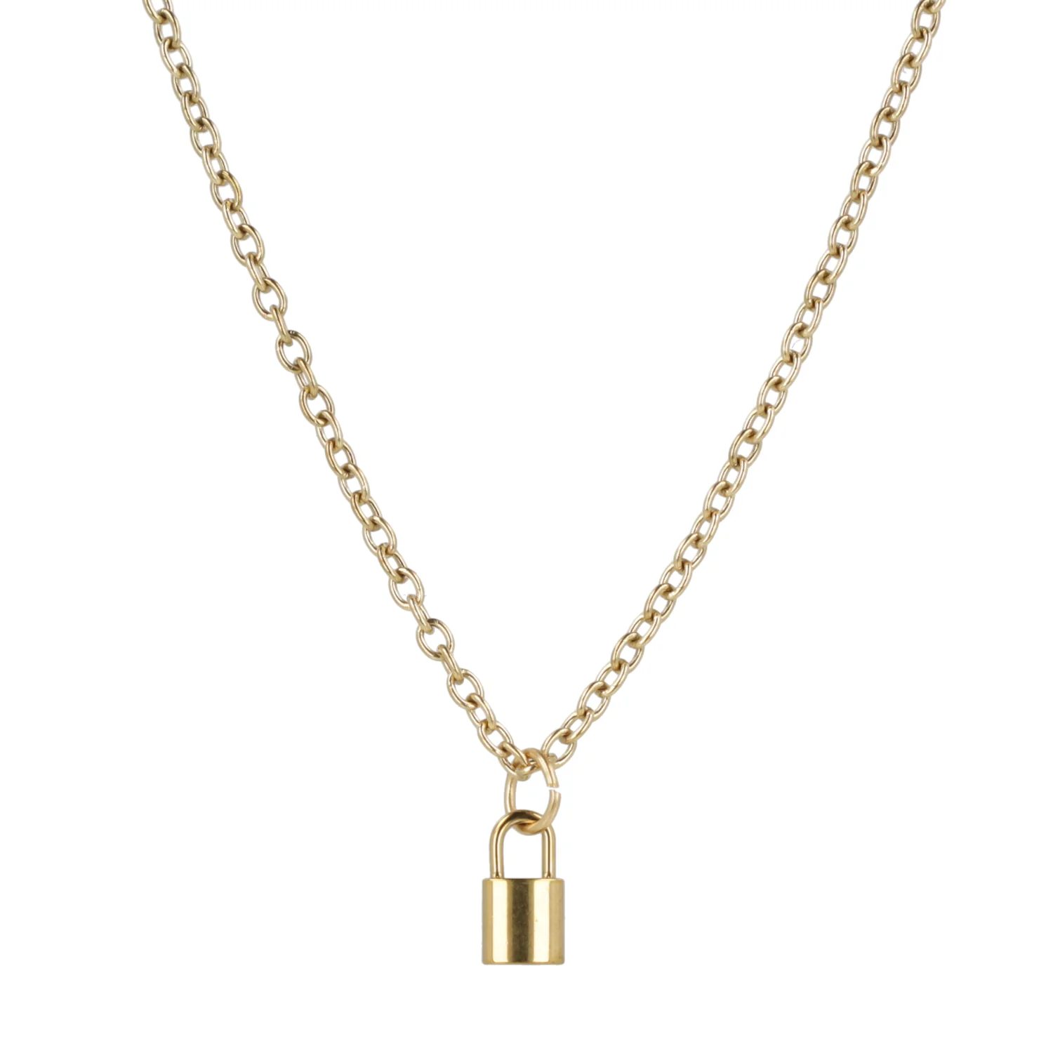 Dainty Padlock Necklace (Gold Plated) - Image 4