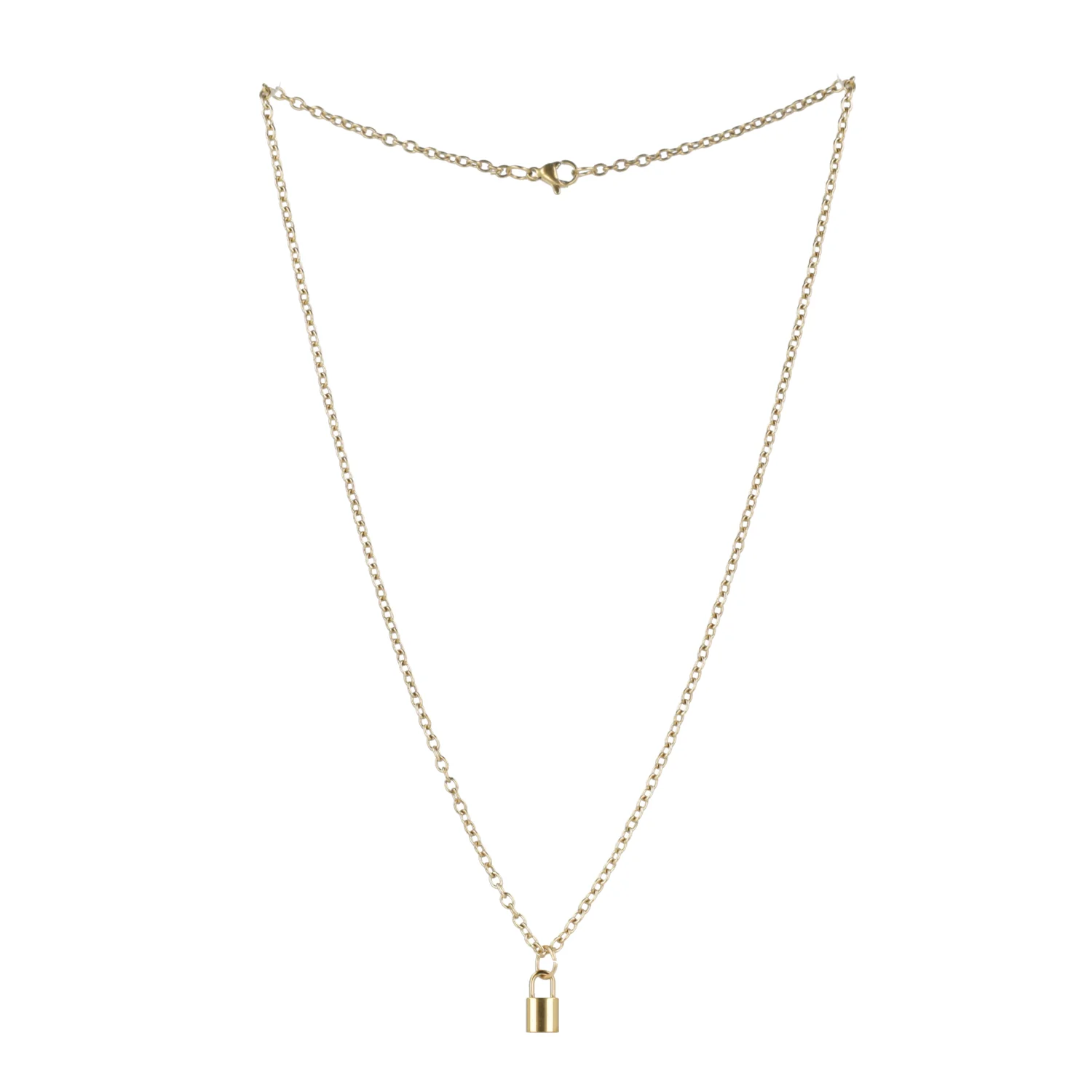 Dainty Padlock Necklace (Gold Plated) - Image 5