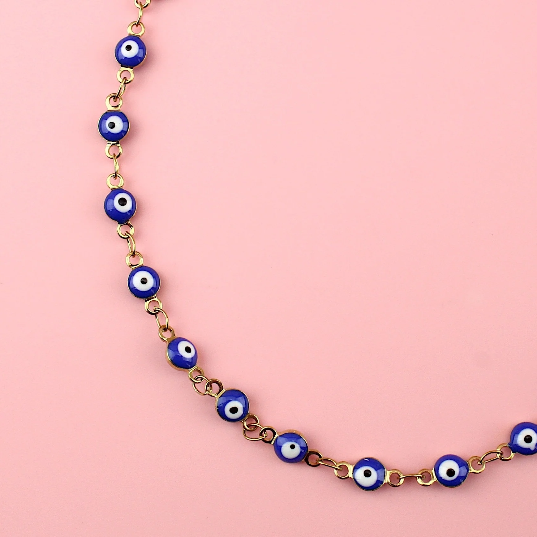 Dark Blue Evil Eye Anklet (Gold Plated) - Image 4