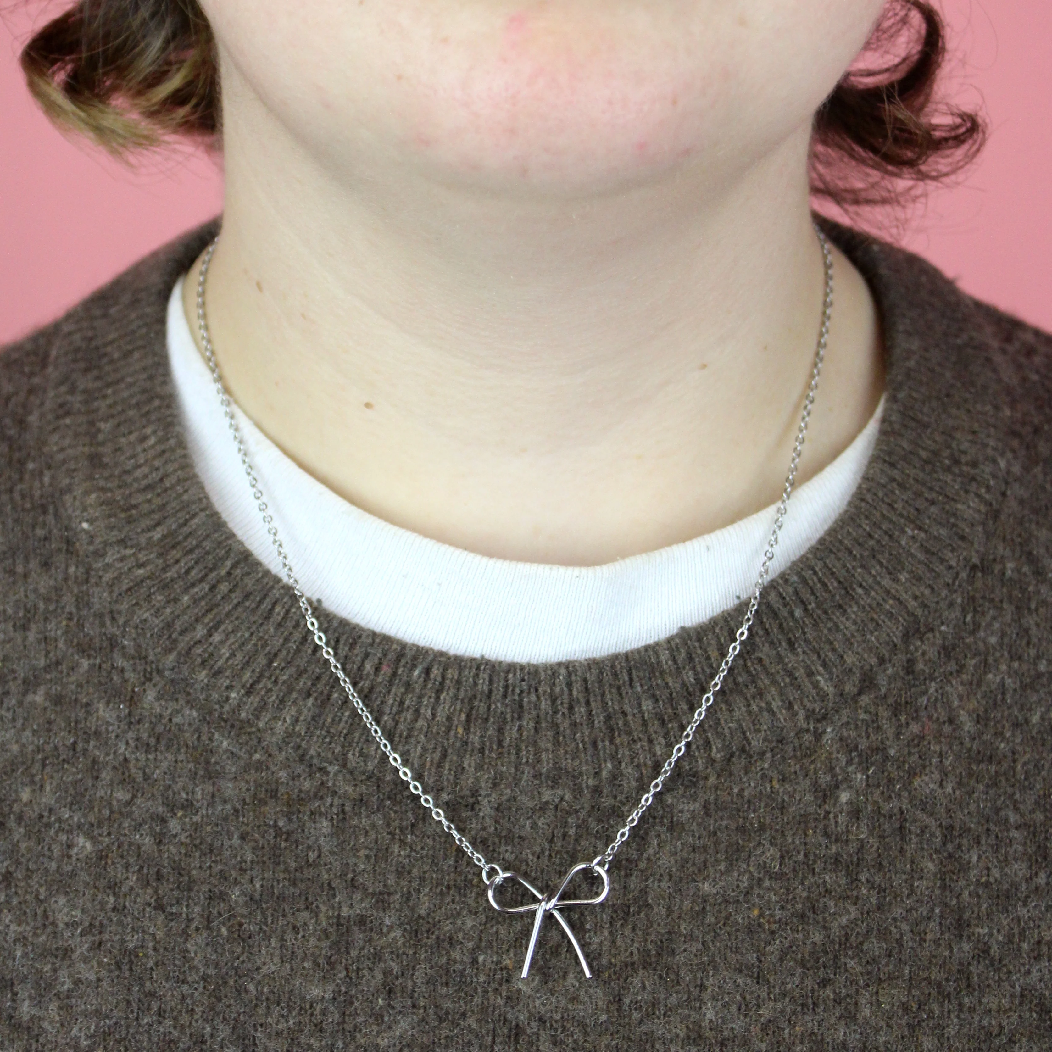 Delicate Bow Necklace - Image 2