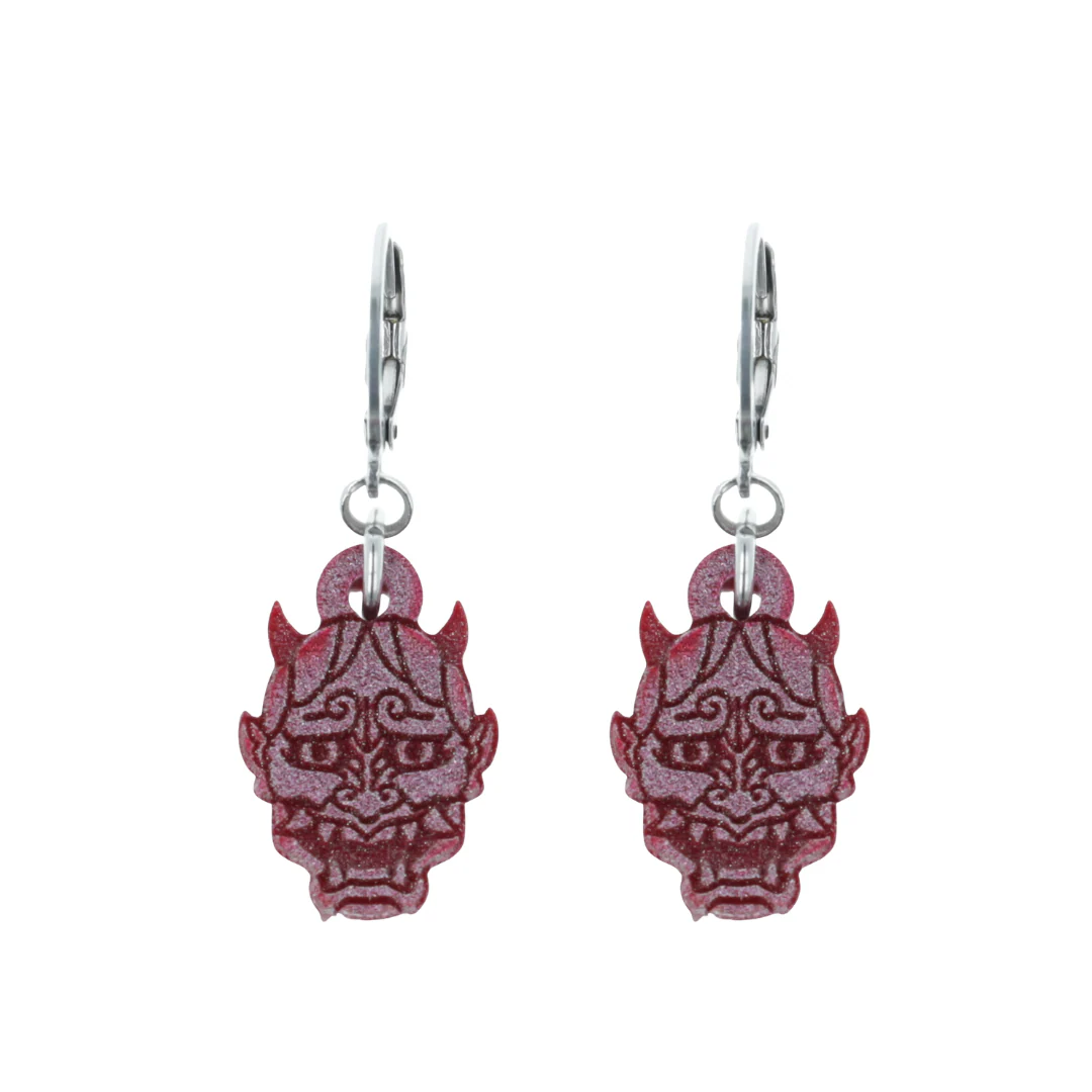 Demon Huggie Hoop Earrings - Pink - Image 6