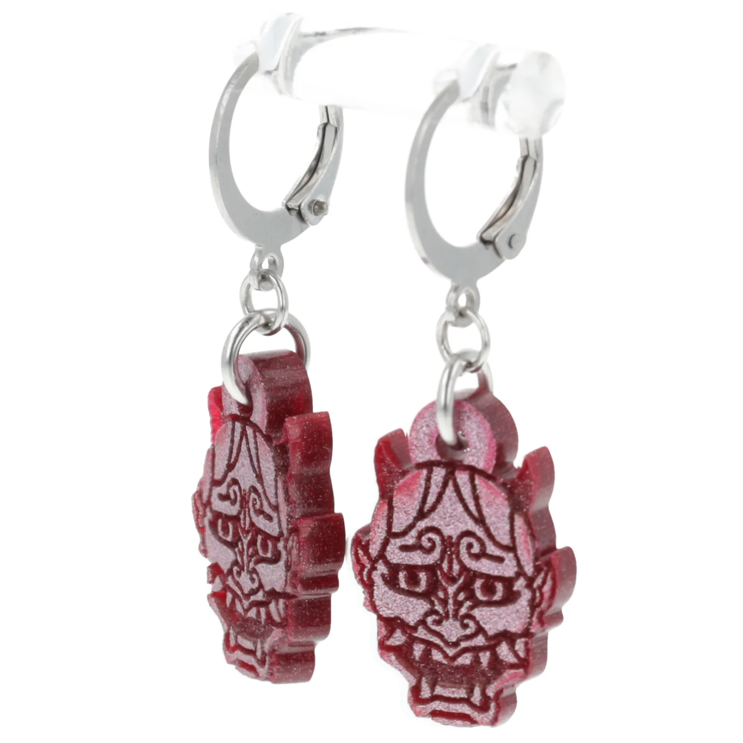 Demon Huggie Hoop Earrings - Pink - Image 7