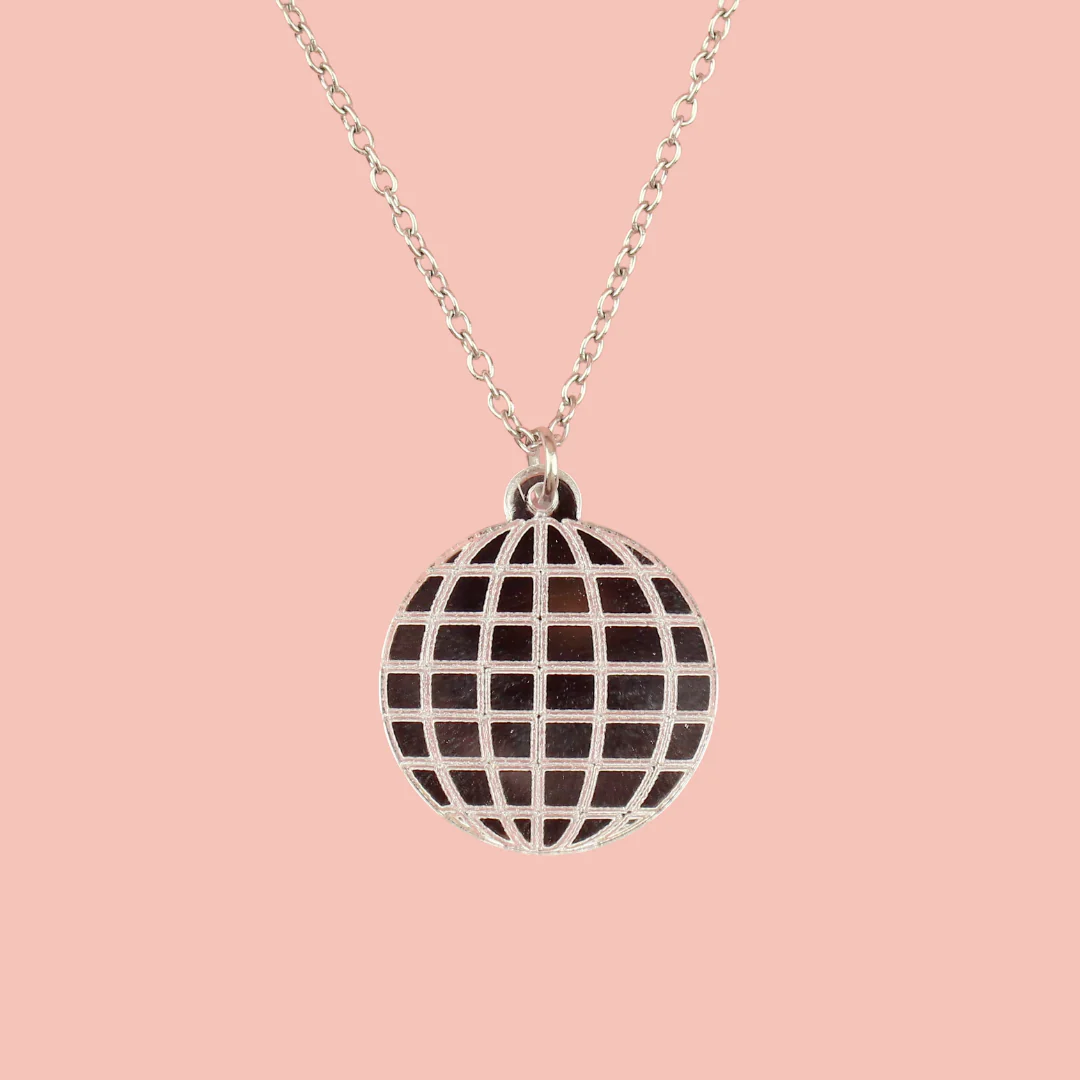 Disco Ball Pendant Necklace - Image 2