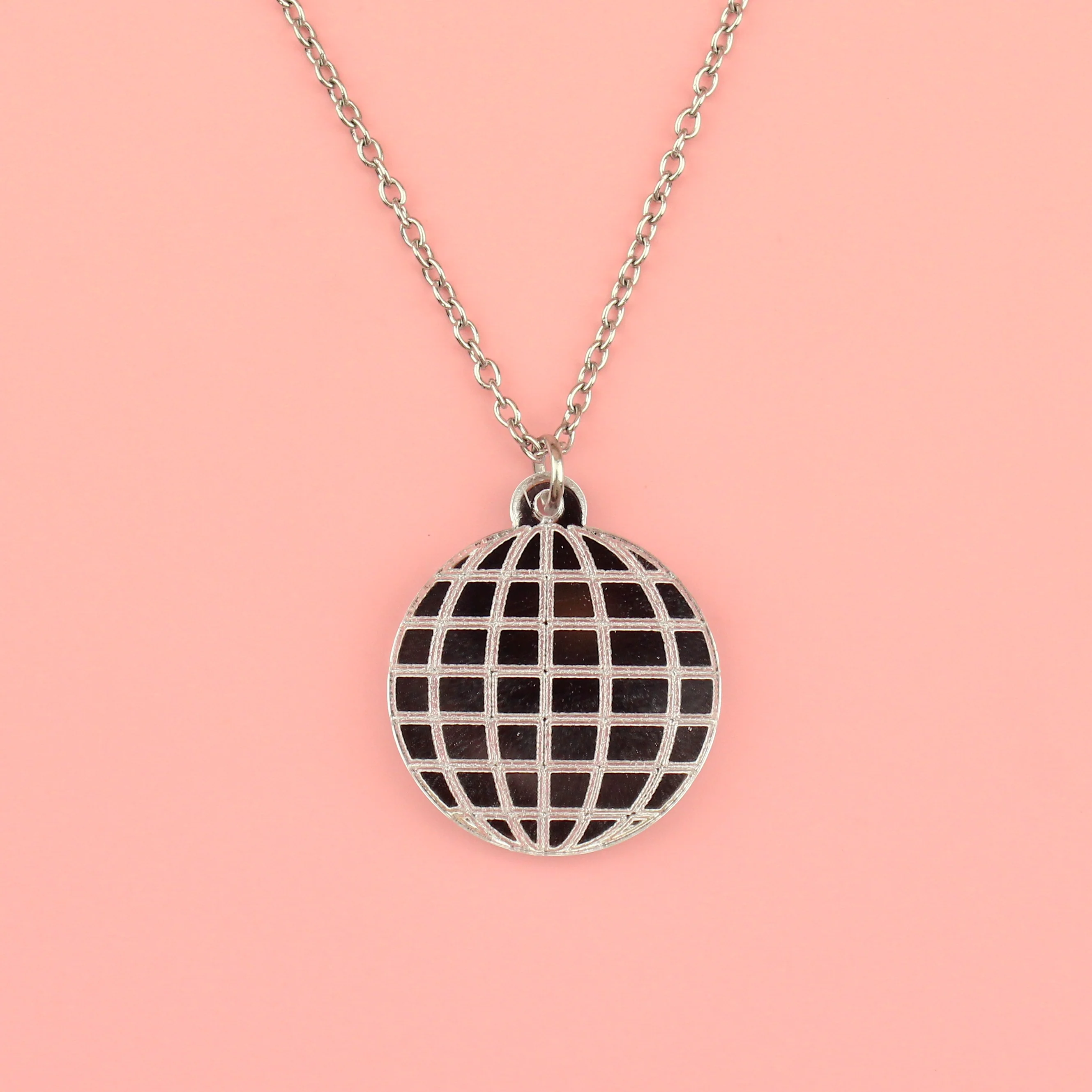 Disco Ball Pendant Necklace - Image 4