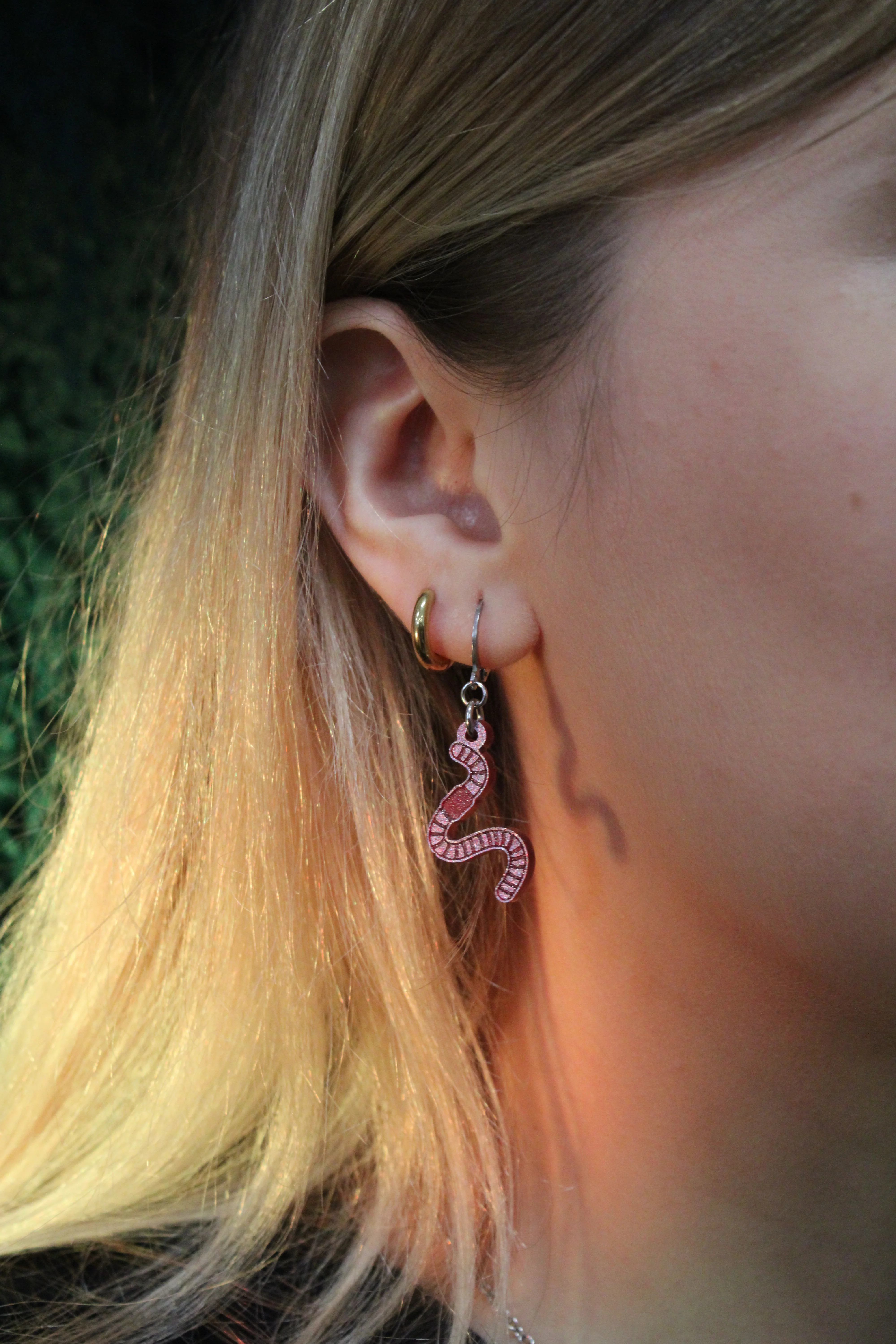Do The Worm Huggie Hoop Earrings - Image 2