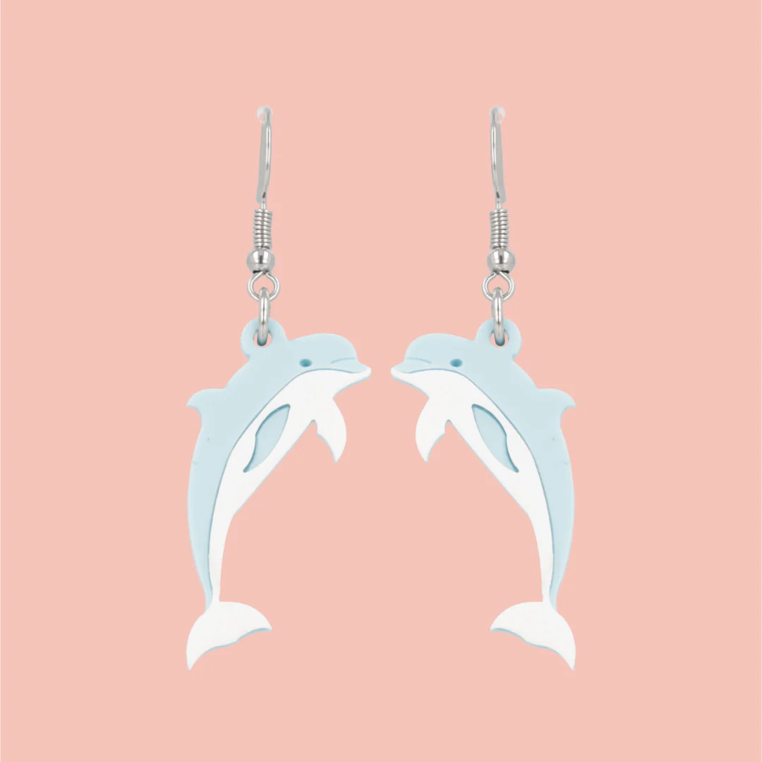 Dolphinitely Maybe Earrings (Light Blue) - Image 5