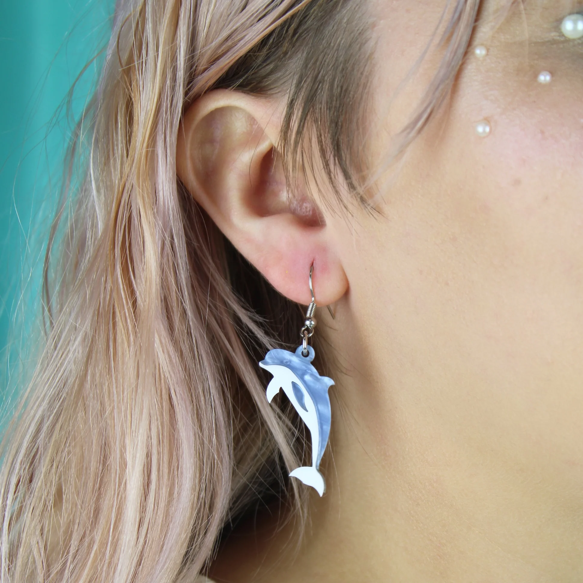 Dolphinitely Maybe Earrings (Marble) - Image 2