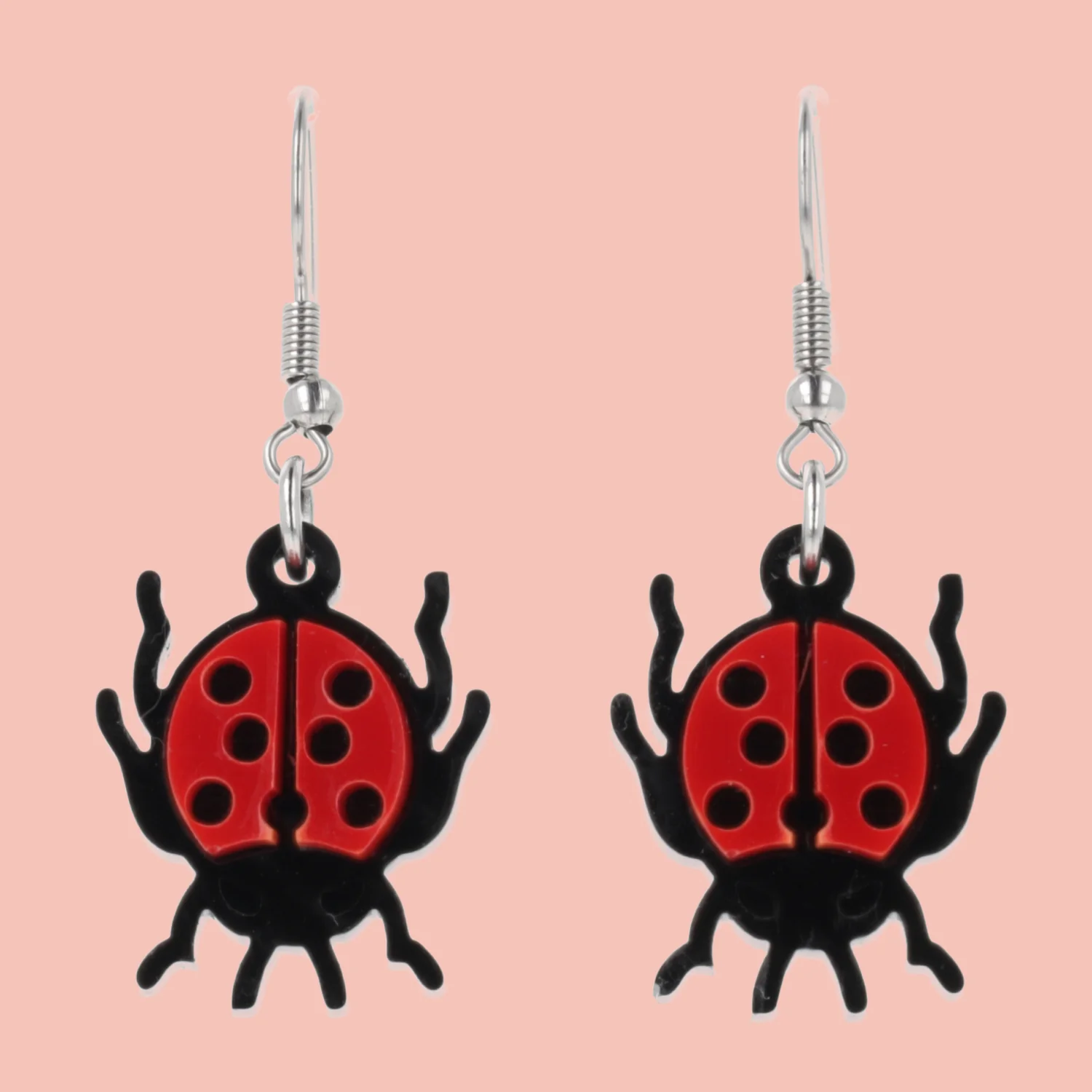 Dotty For You Ladybird Earrings - Bright Red
