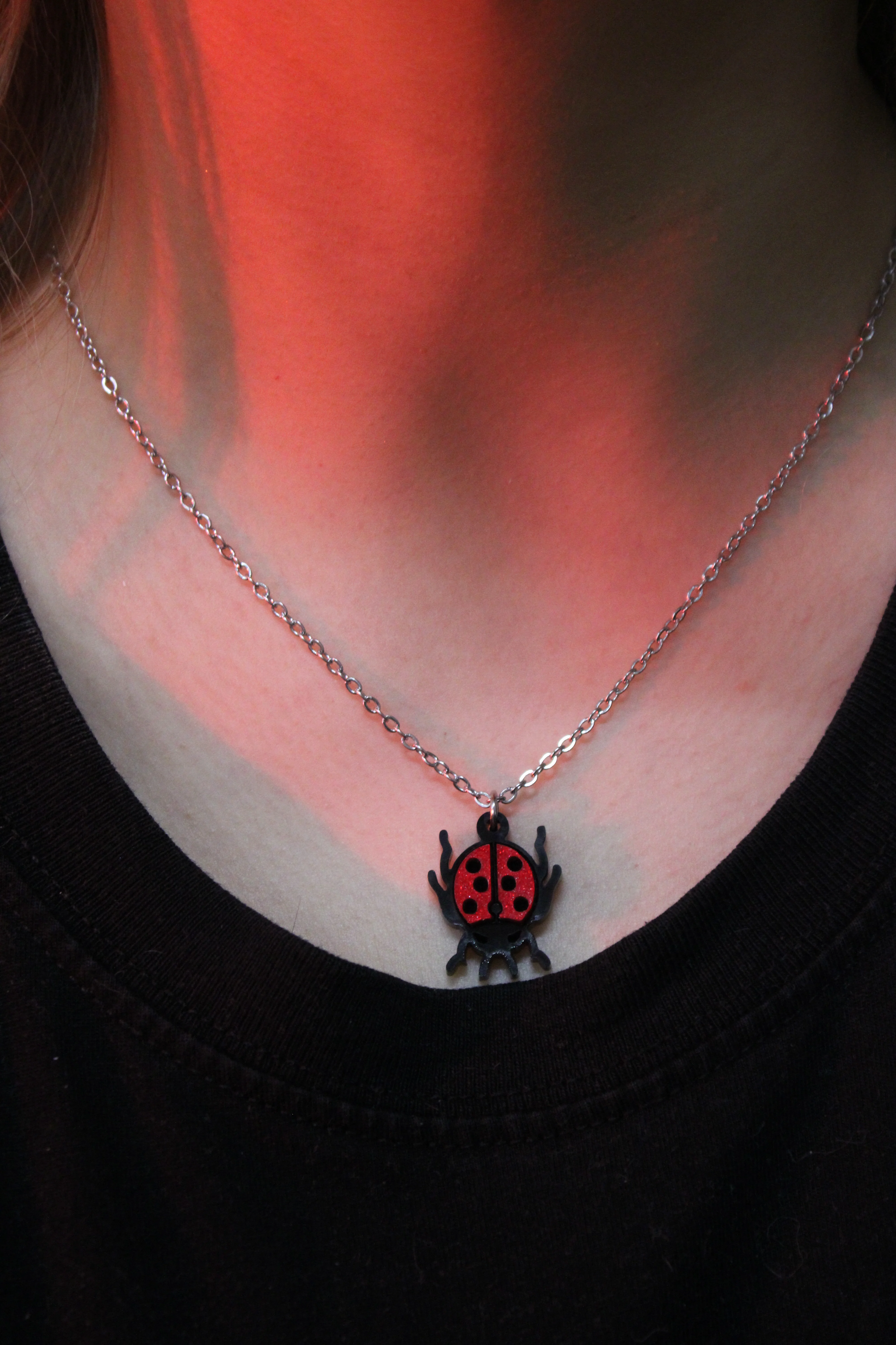 Dotty For You Ladybird Necklace - Shimmer Red - Image 2