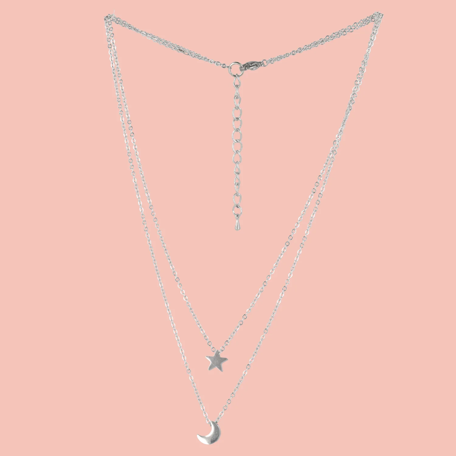 Double Chain Star & Moon Necklace - Image 2