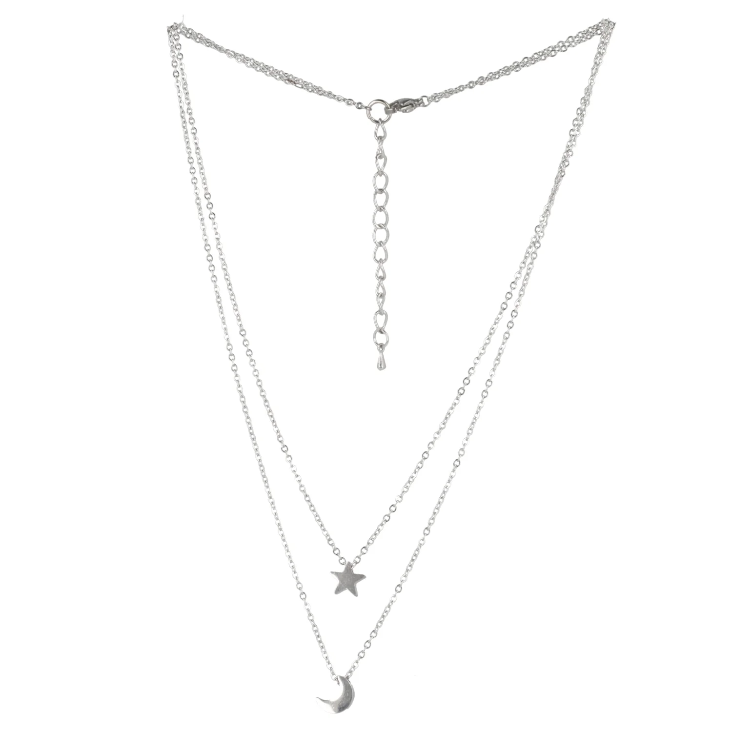Double Chain Star & Moon Necklace - Image 5