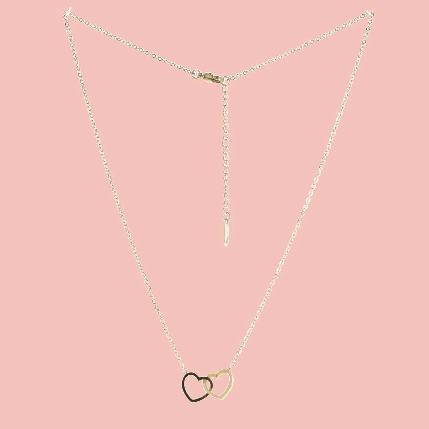 Double Heart Necklace (Gold Plated) - Image 3